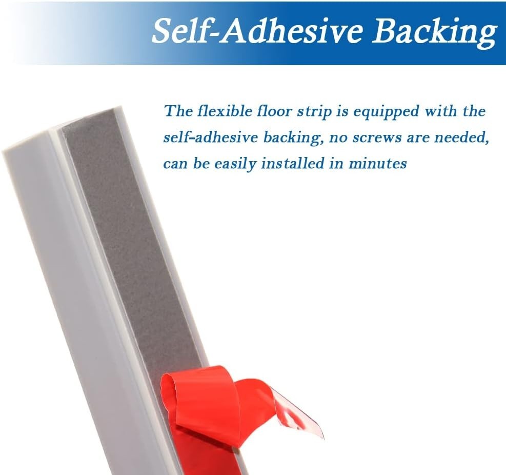Flexible PVC Transition Strip – Self-Adhesive and Cuttable, 3.3Ft, Under 5mm