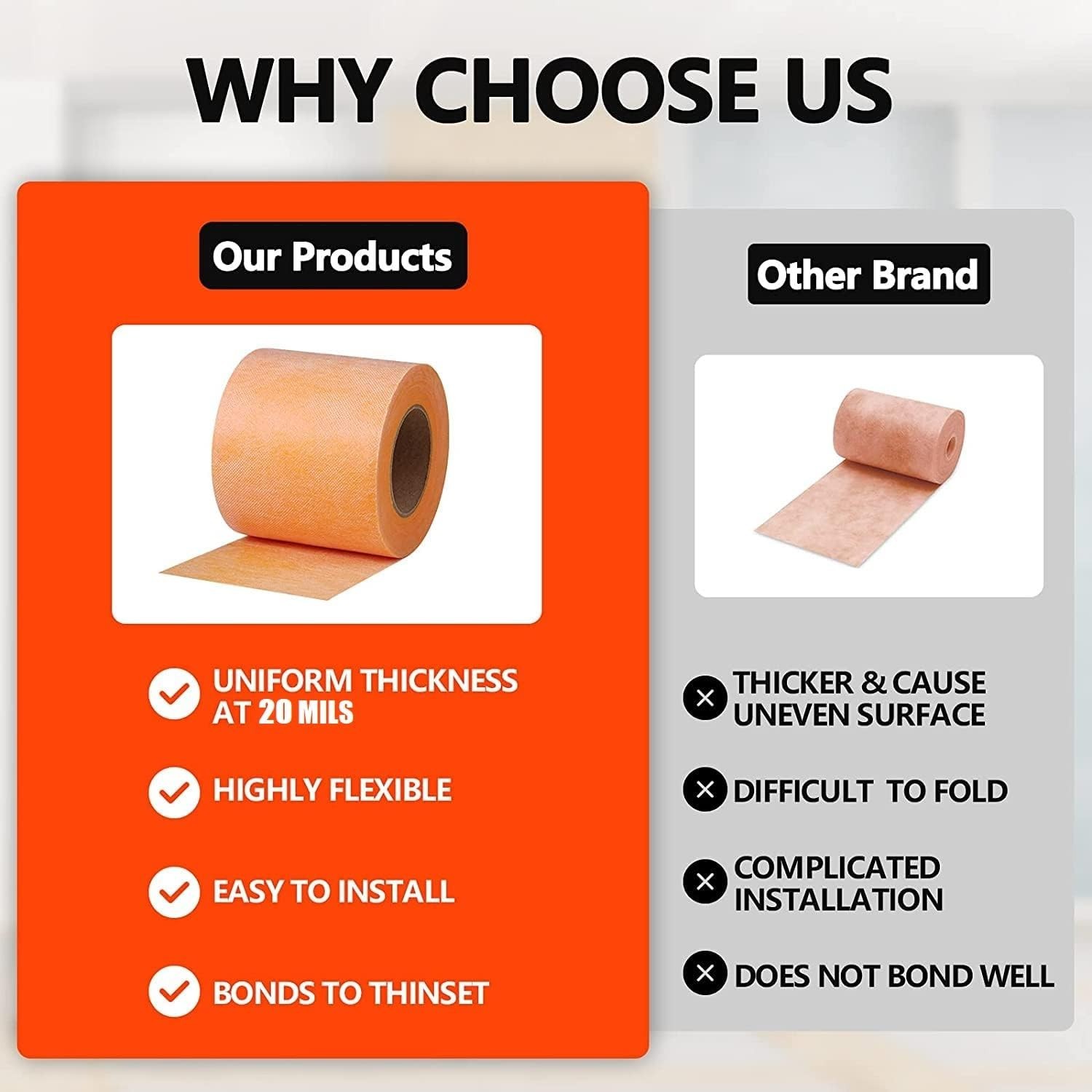 Flexible Waterproof Membrane 5in x 100 Ft – Ultimate Protection for Floors