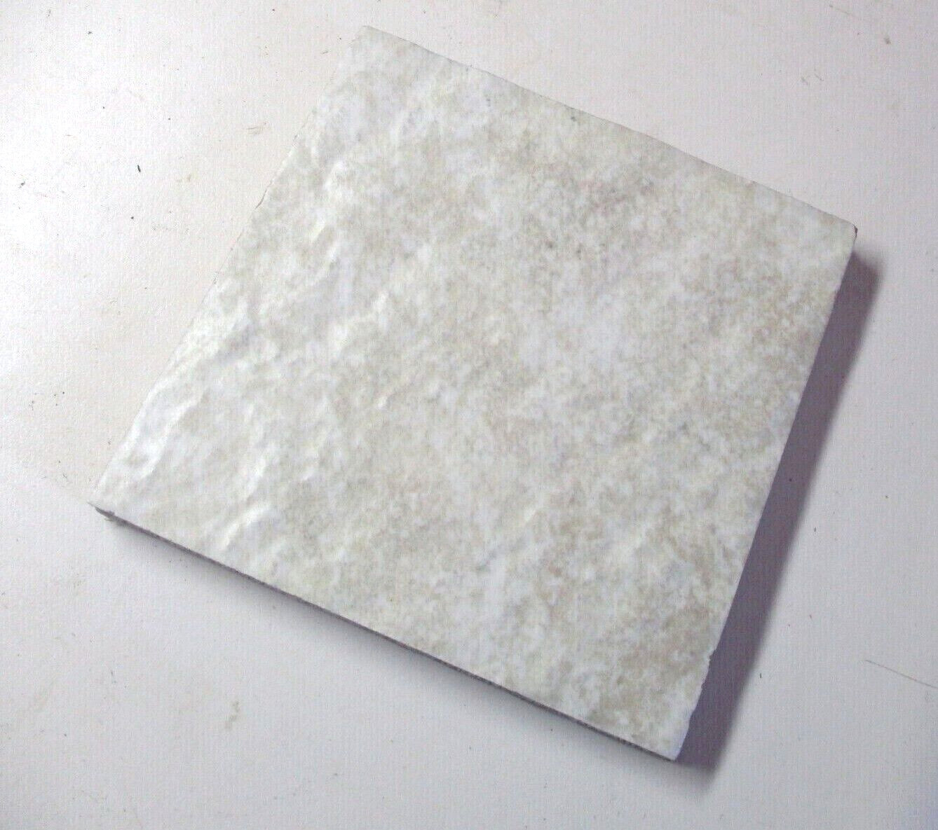 1 Floor Tile Made in UE 10cm 3-15/16″ Sq Dimpled Satin Beige Imitation Limestone