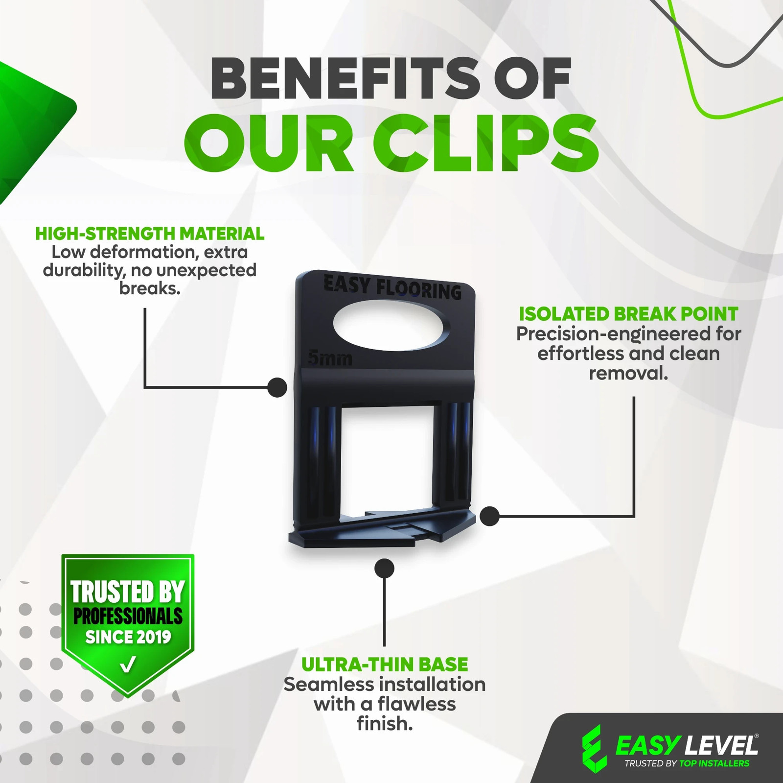 Tile Leveling System Clips 3/16″ (5.0 mm) – Large Joint