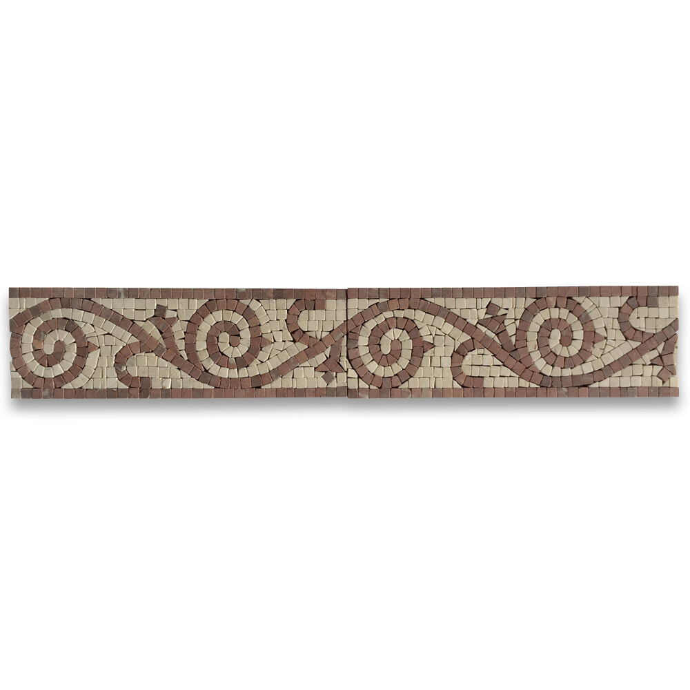 B0017T Marble Mosaic Border Bathroom Listello Tile Garden Rojo 4×12 Tumbled