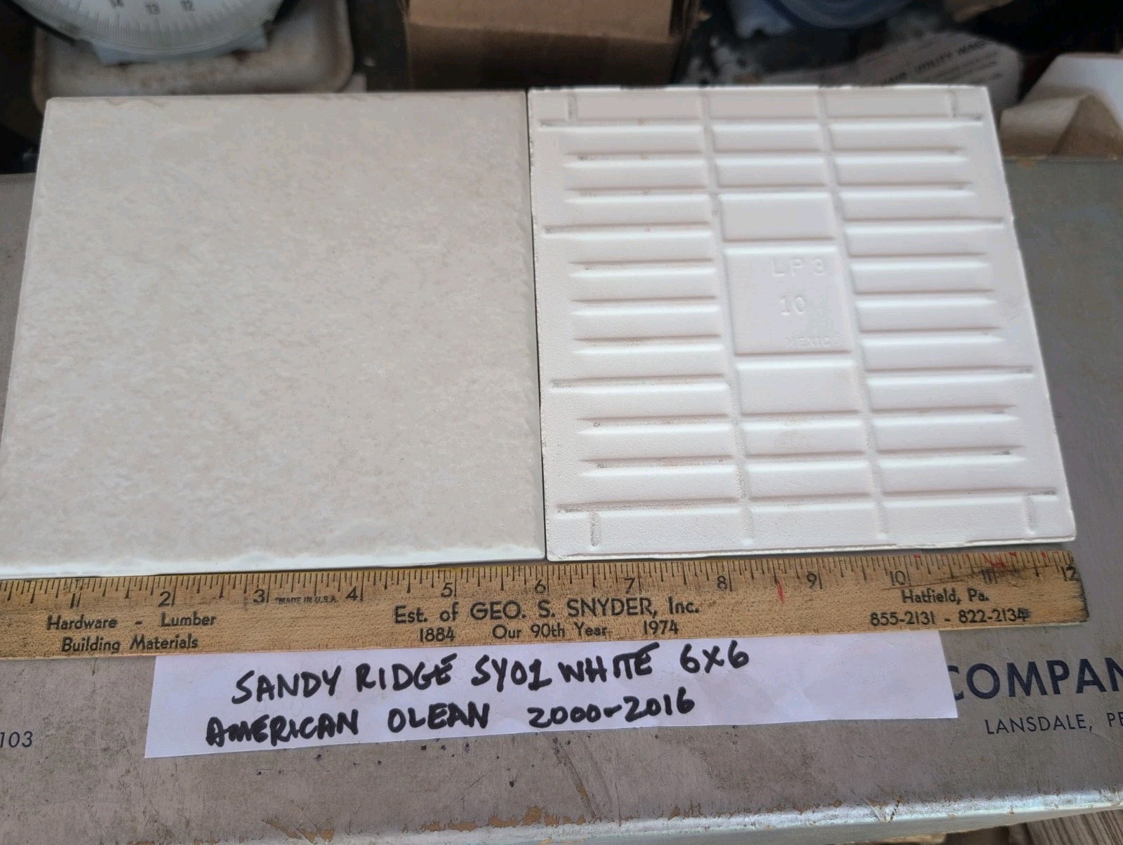 2 pcs American Olean Ceramic Tile Sandy Ridge series “White” SY01 6″ Square