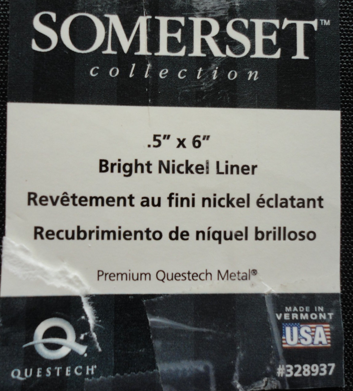 LOT 30 – Questech Premium Metal Half Round Pencil Liner Bright Nickel 1/2″ x 6″