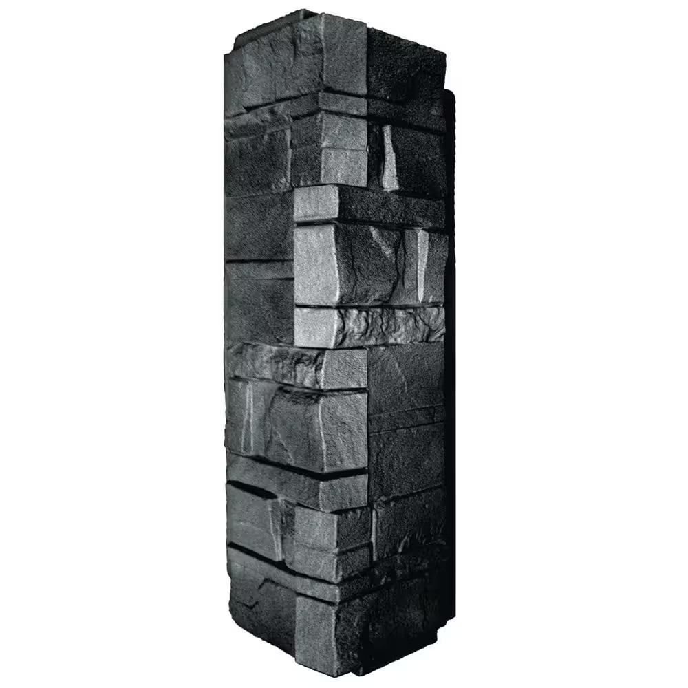 stone Dry Stack Stone Corner 5.9 In. X 16 In. Stone Siding Corner in Onyx (5 …