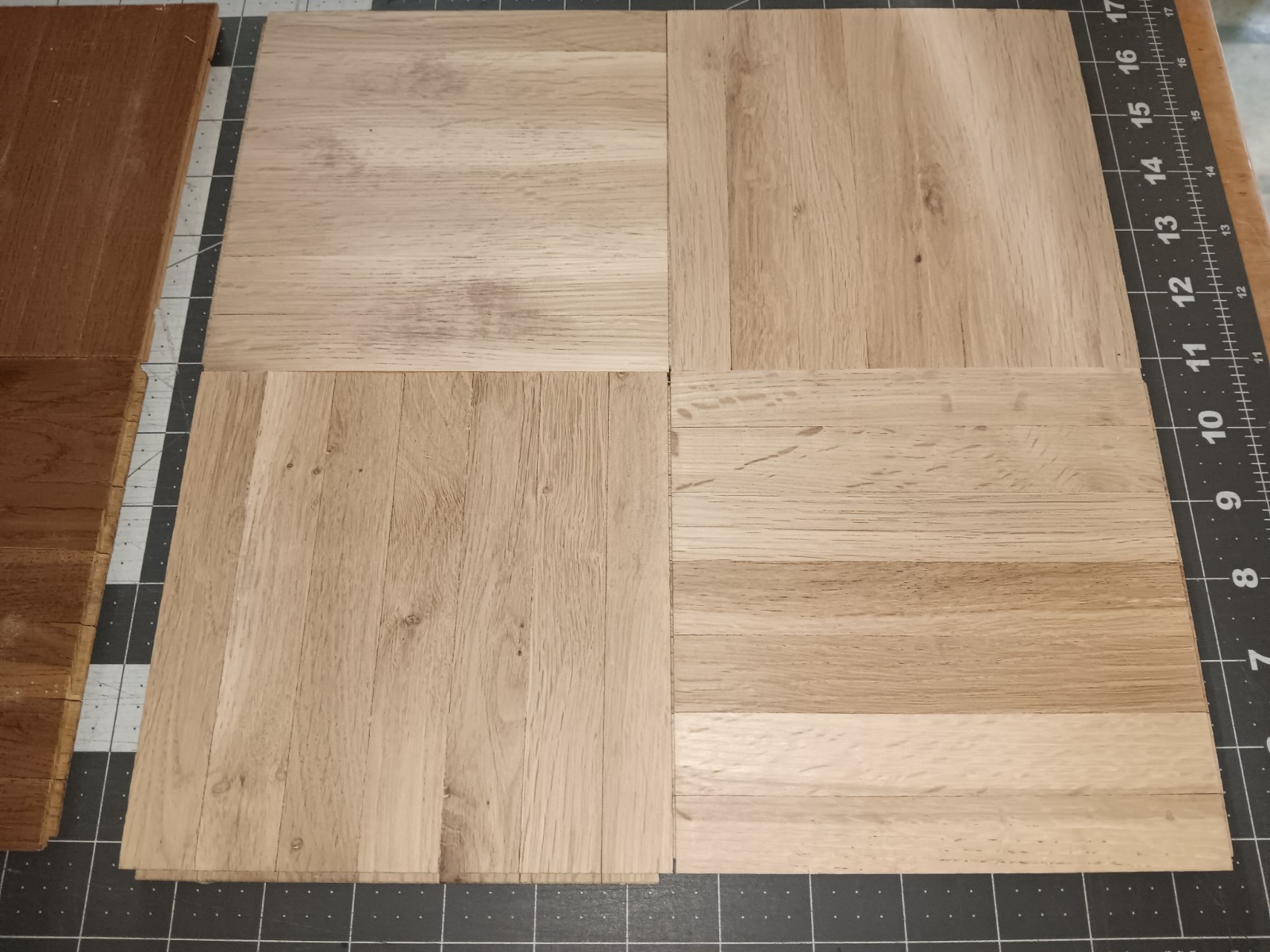 IMPERFECTS 20 Sq. Ft. CABIN GRADE Wood Borer WHITE OAK Parquet Flooring Unused