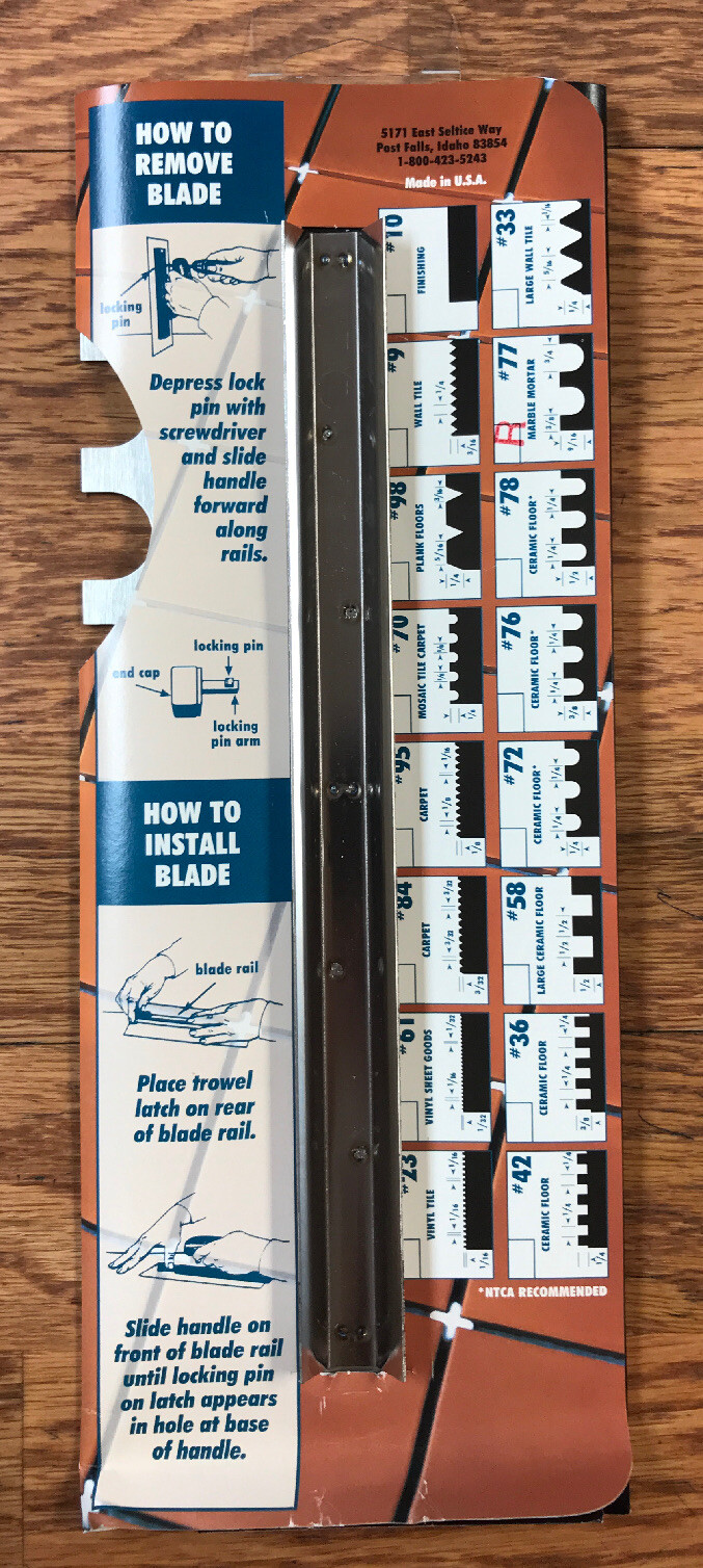 Barwalt 31771 Tile Flooring Trowel Blade #77