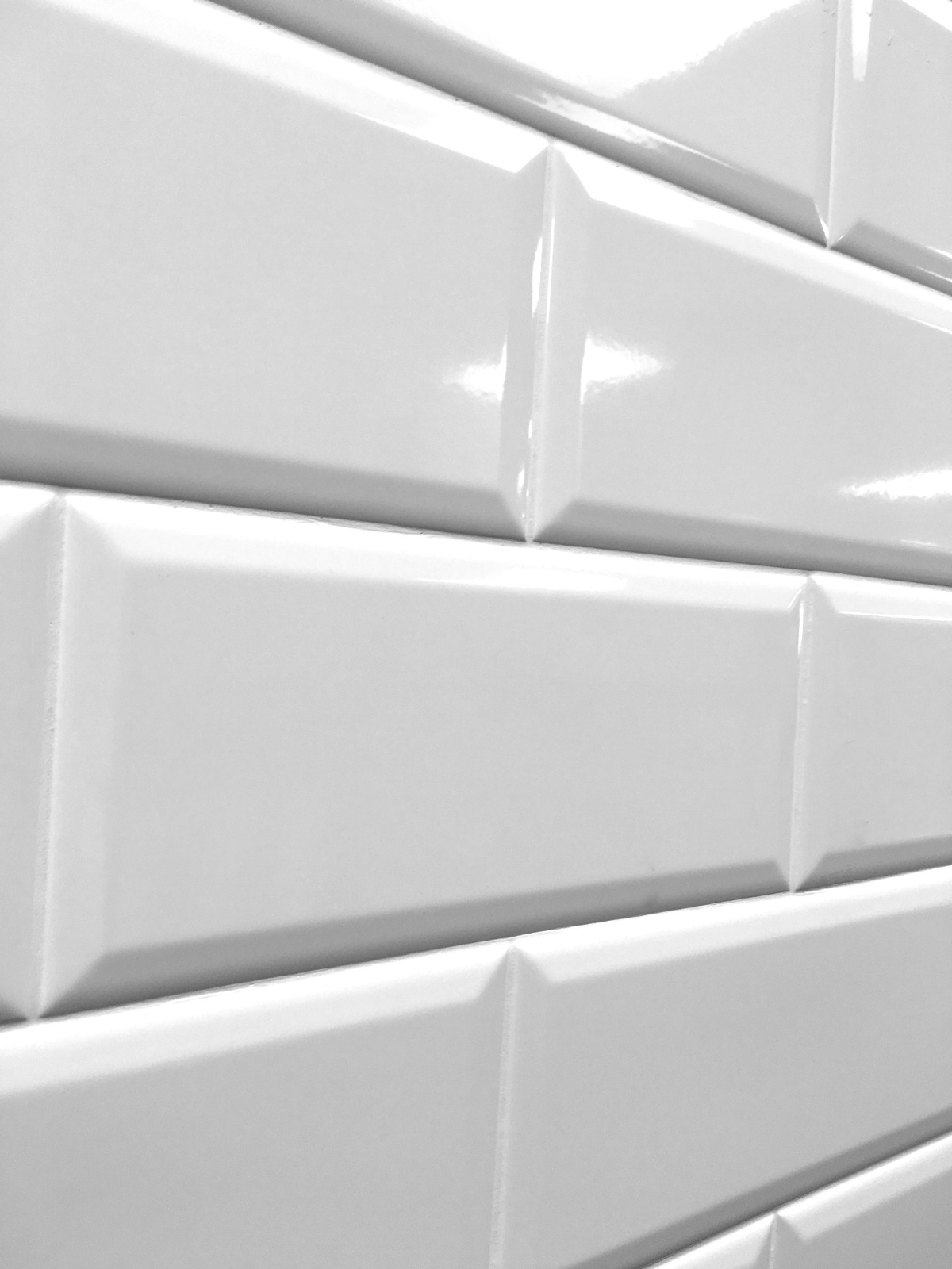 White 4×10 Beveled Shiny Ceramic Subway Tile Backsplash Wall Kitchen Bath