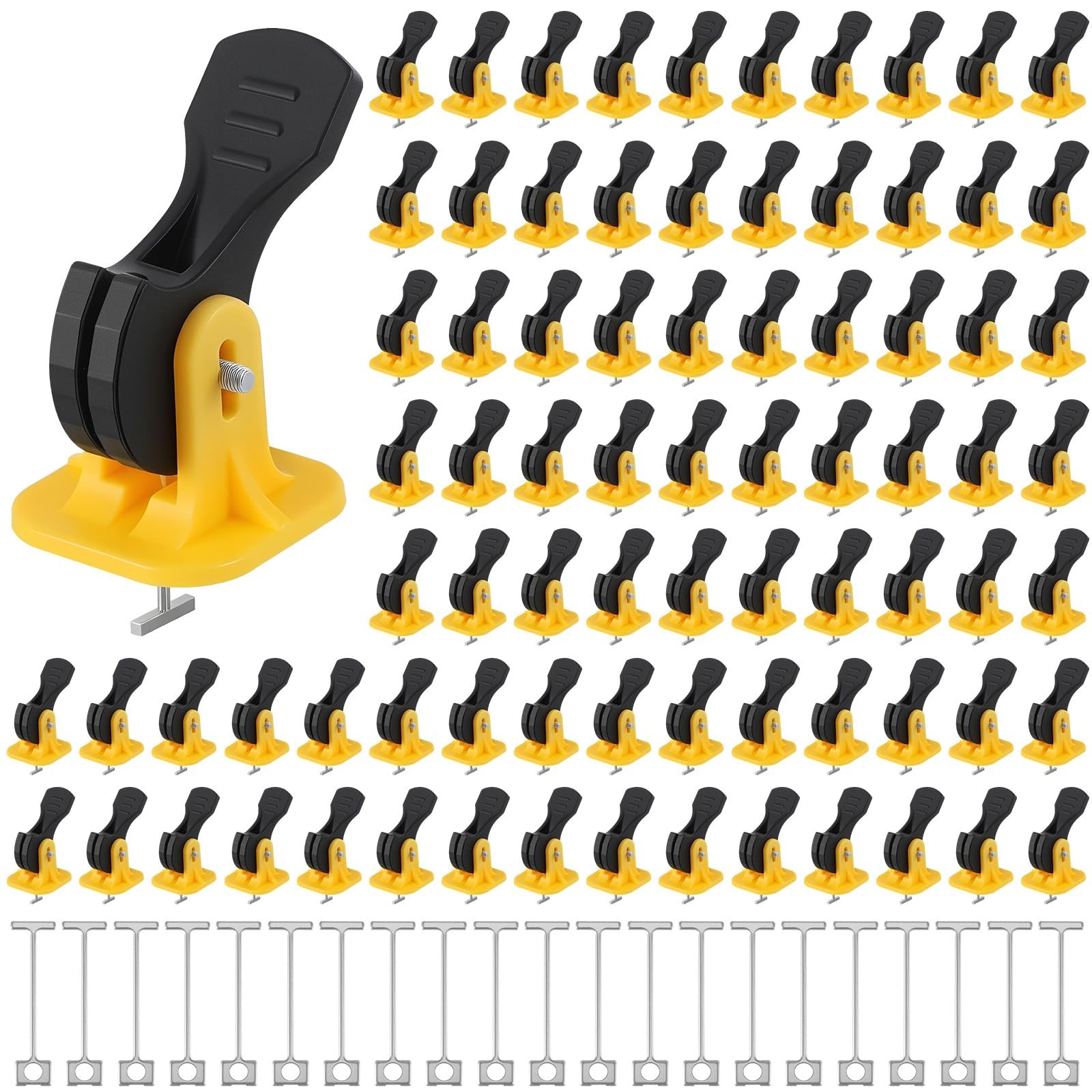 Tile Leveling System Kit 200 Reusable Tile Spacers + 200 1/16” Replaceable Spar