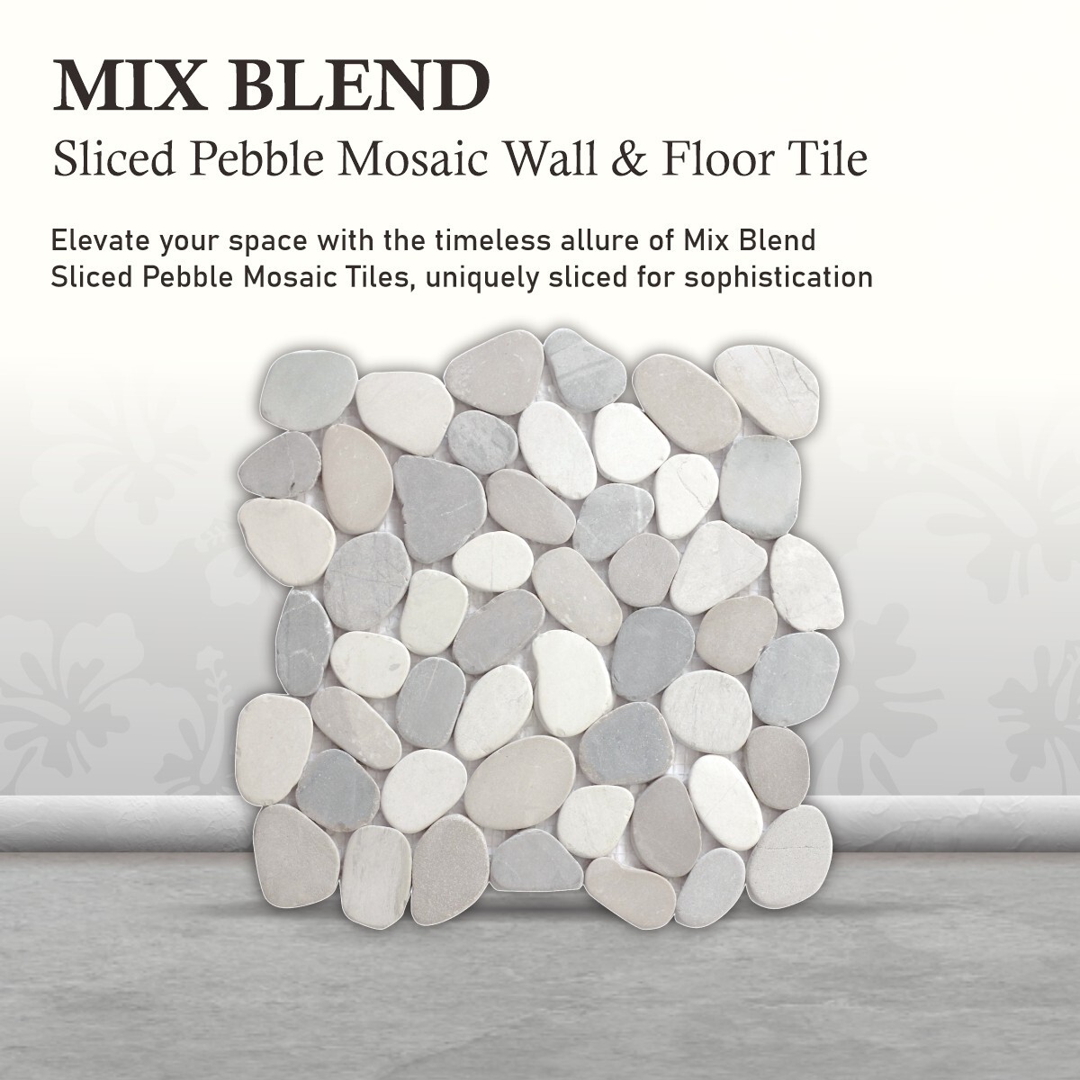 Mix Blend Sliced Pebble Mosaic Wall & Floor Tile ($10.16/SqFt)