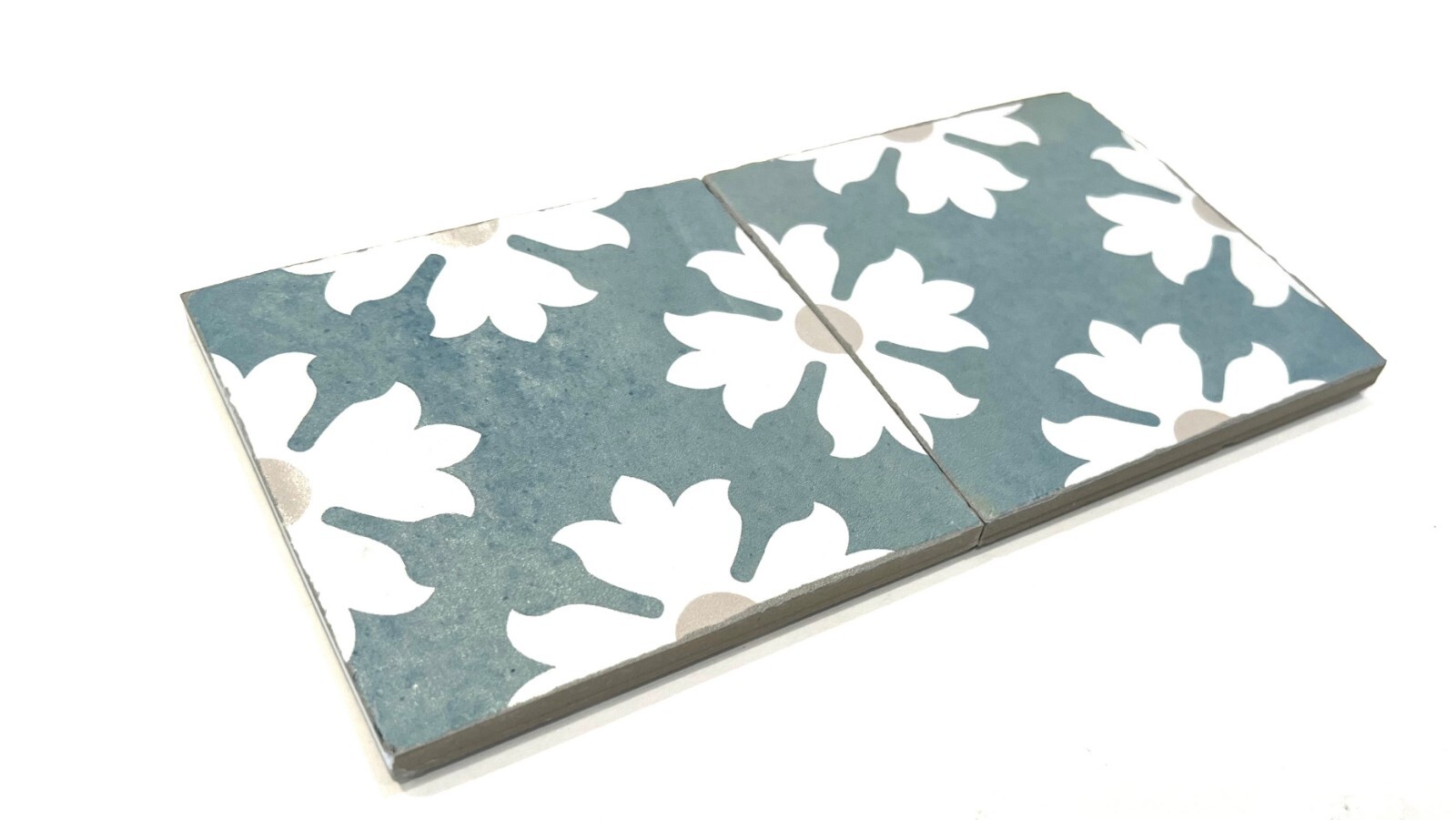 4.5×4.5 Magnolia Collection Turquoise Pattern 1 Porcelain Wall Tile (Pack of 4)