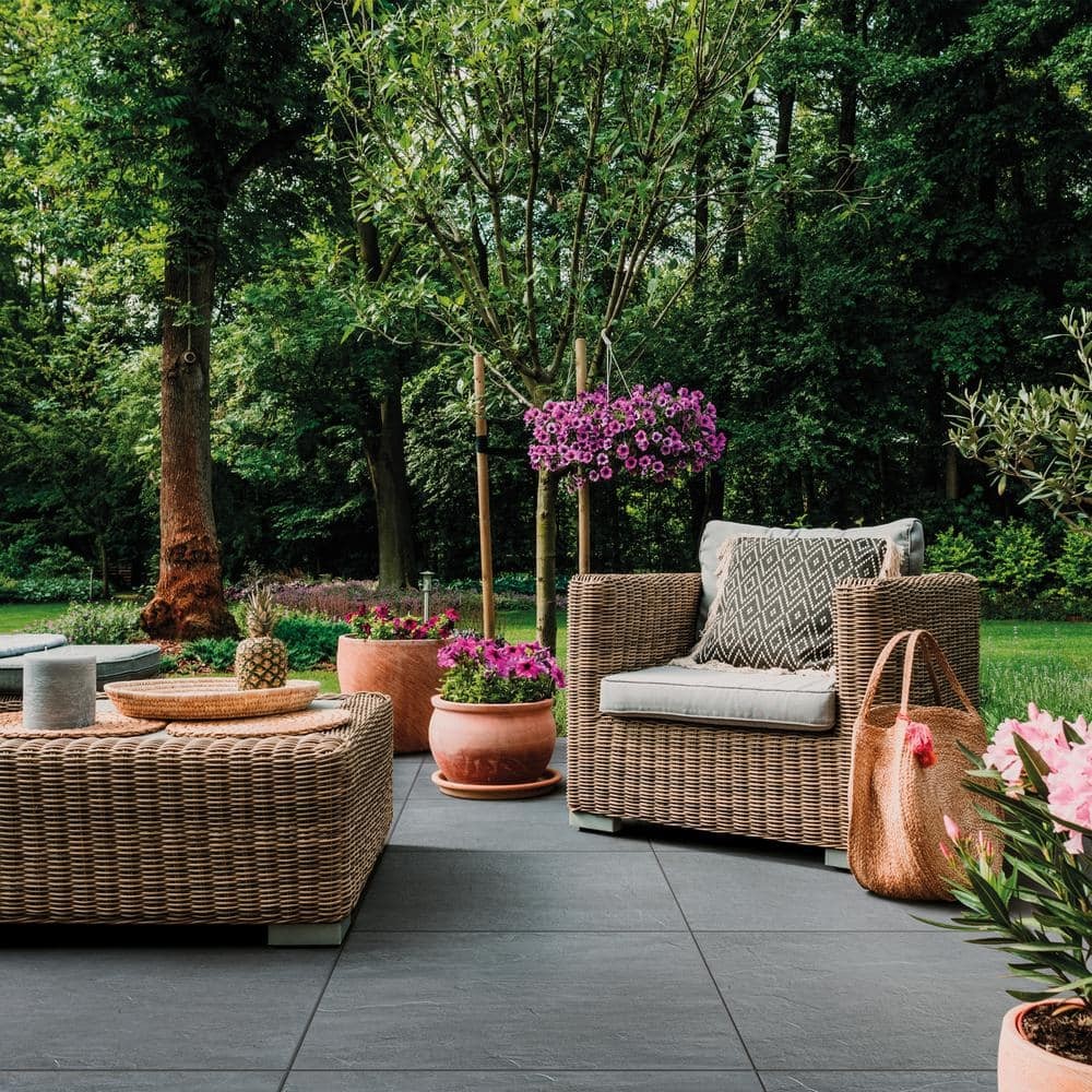 Bluestone Natural Cleft 24 in. x 24 in. x 0.75 in. Stone Look Porcelain Paver