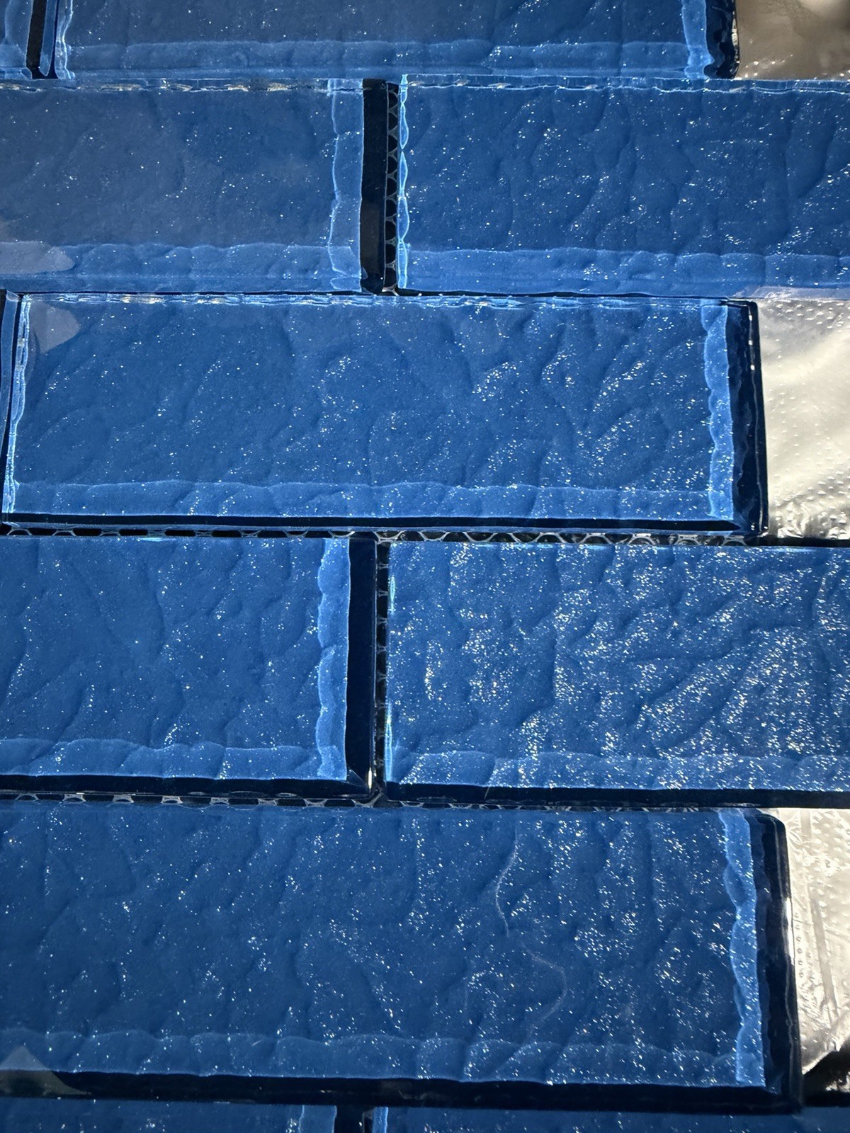 Artistry In Mosaics Pool Glass Tile 2×6 Blue Moonscape Series 11 Sheets In Box