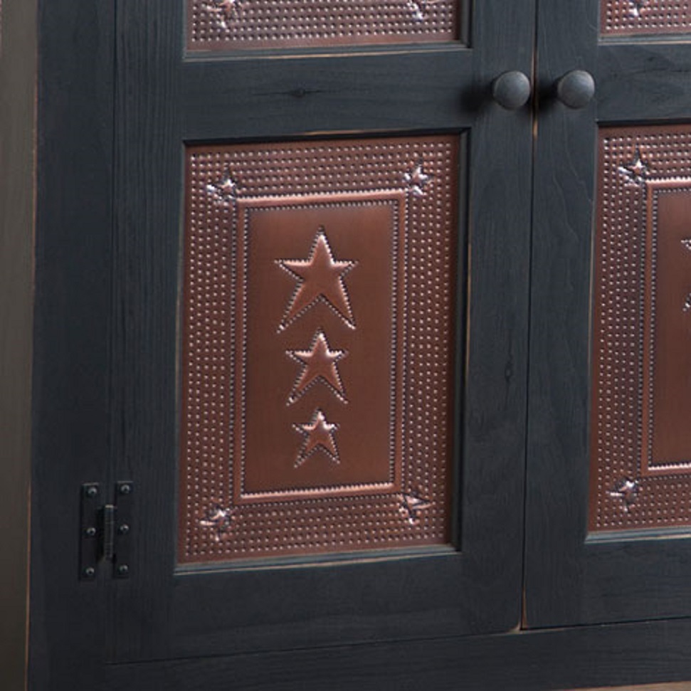 4 PUNCHED TIN PANELS Handcrafted Vertical Country Star Design in 2 Finishes USA