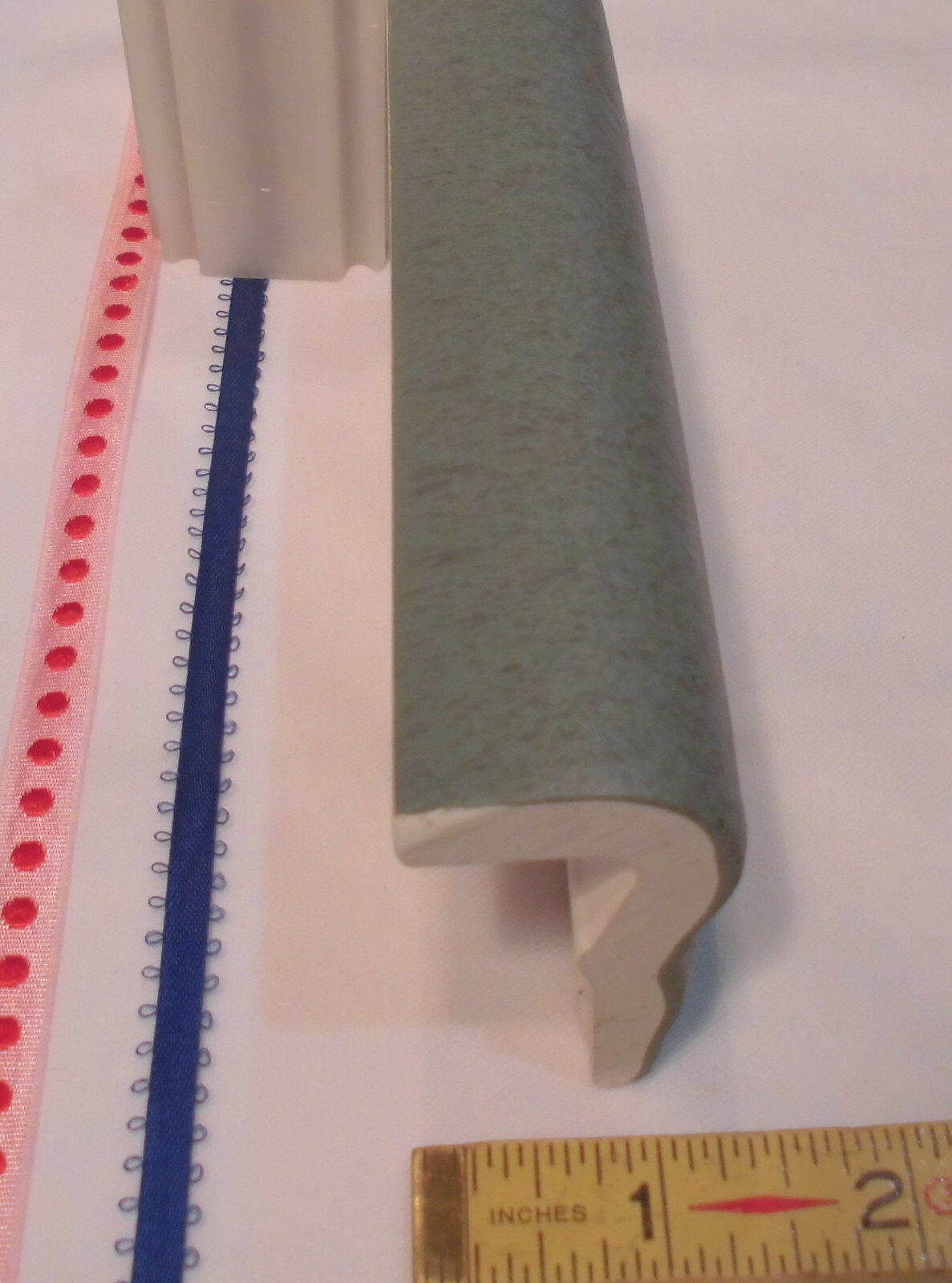 1 pc. *Gray Green* V Cap Ceramic Trim Tile; Counter-top Edging: Matte 2″ X 6″