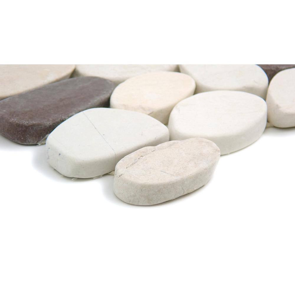 Flat Venetian Gelato 12 In. X 12 In. X 9.65 Mm Pebble Blend Mesh-Mounted Mosaic