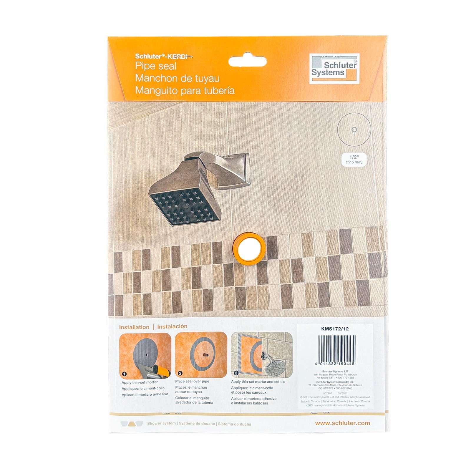 Schluter Systems KMS172/12 Kerdi Waterproof 1/2″ Shower Pipe Seal PS – Membrane