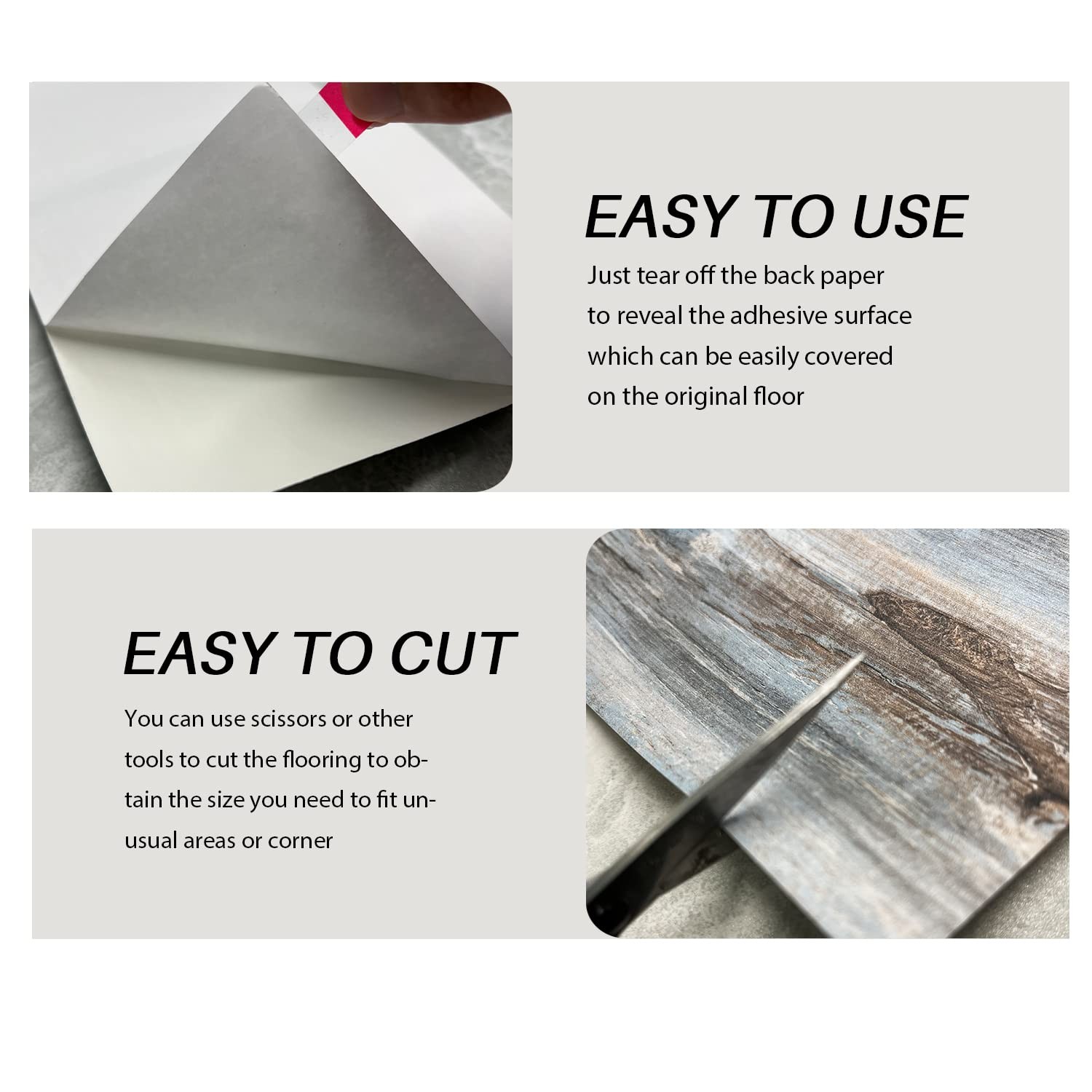 Peel & Stick Floor Tile Vinyl Flooring Roll Wood Grain Waterproof RV 11.8″x394″