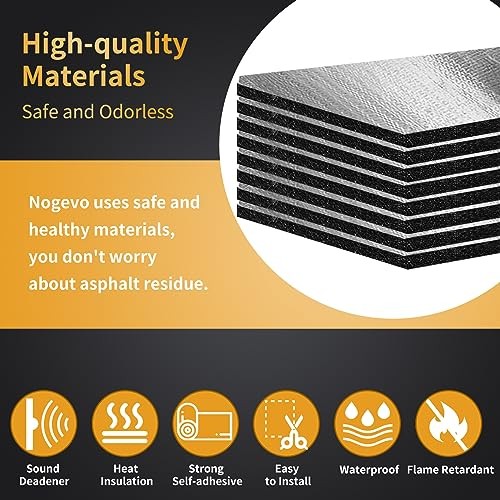 24sqft Car Sound Deadening Mat, 236mil (6mm) Closed Cell 236mil/24sqft (17 pcs)