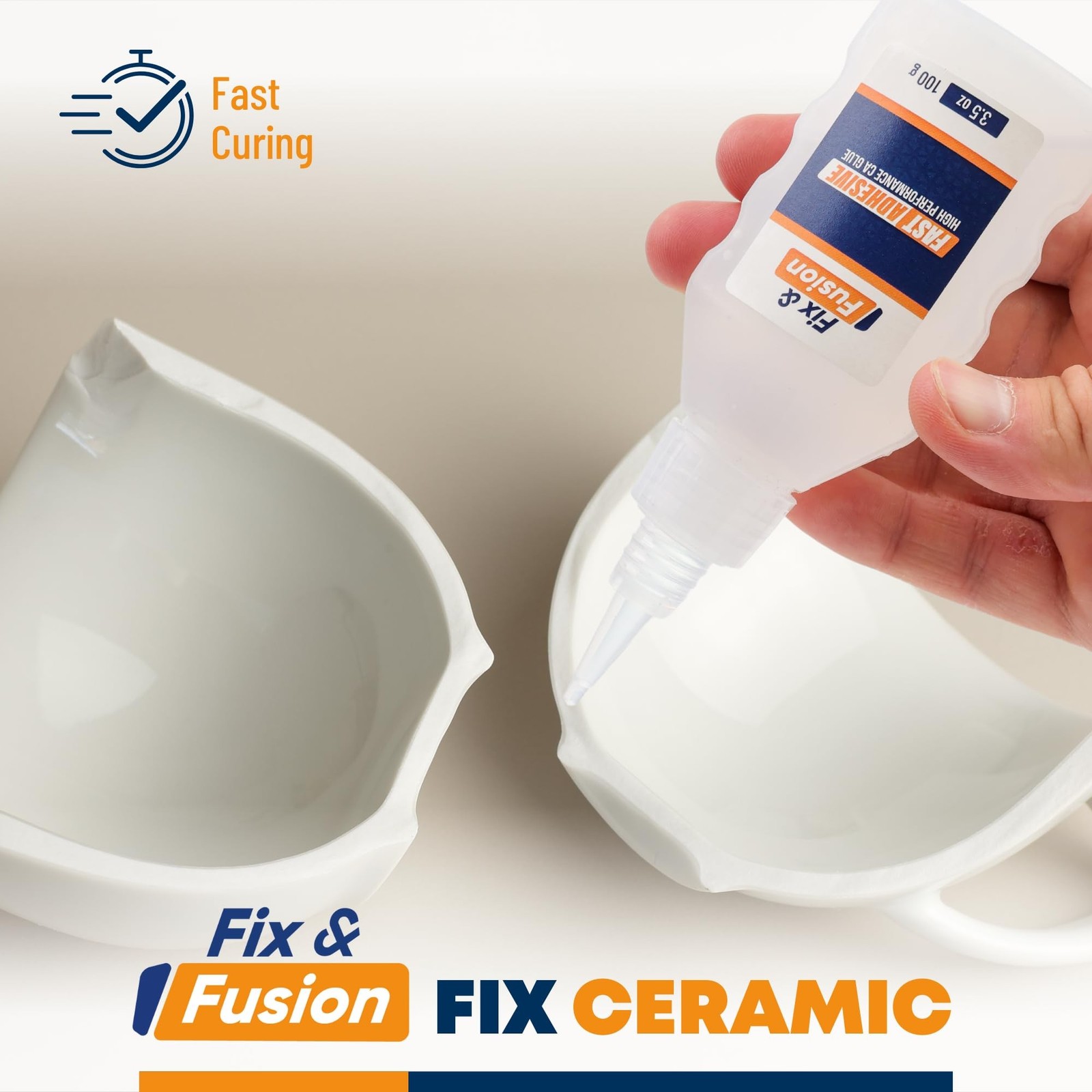 FIX & FUSION Ca Super Glue (3.5 Oz) with Activator Spray (13.5 Fl Oz) Set, Fa…