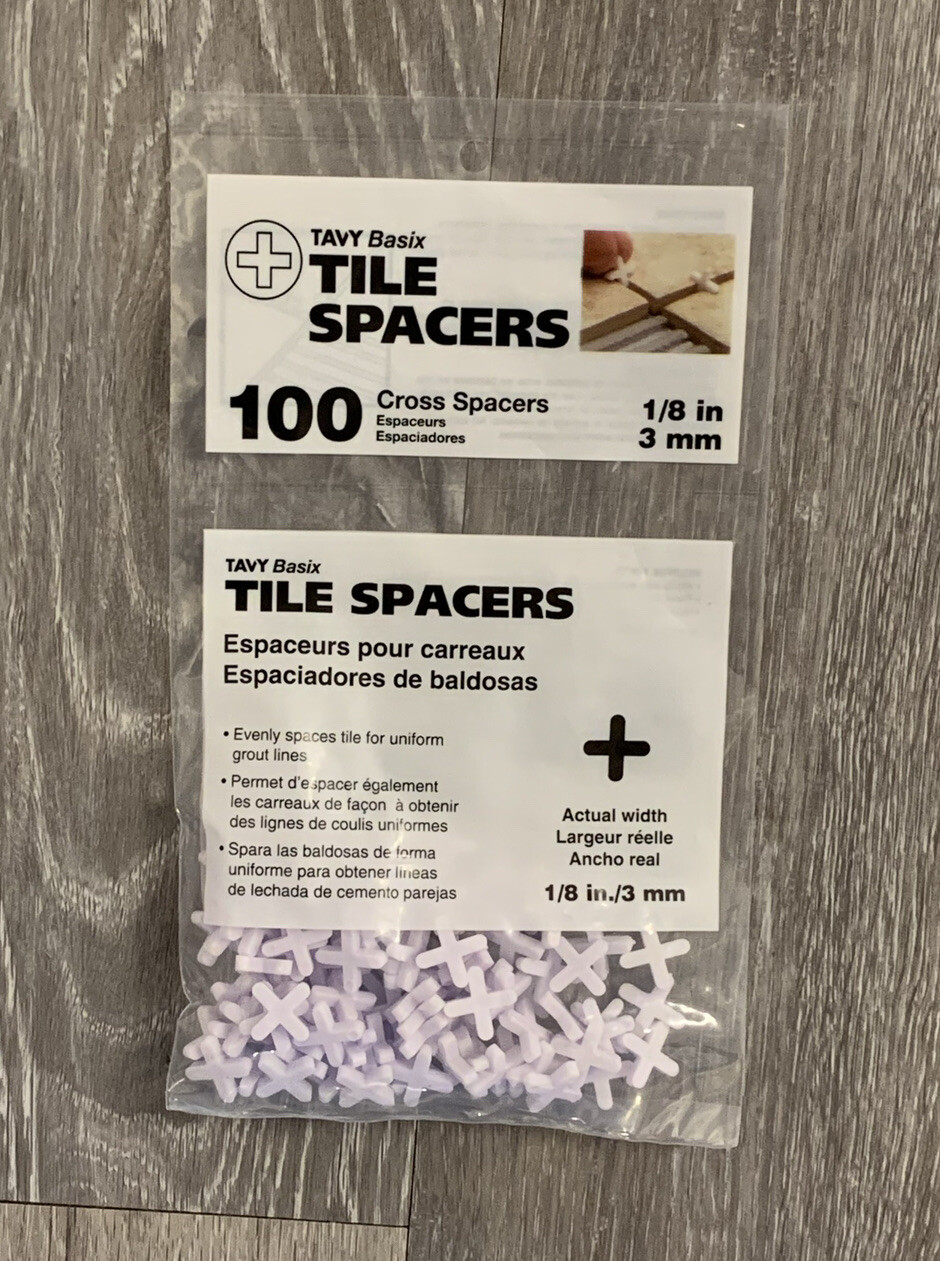 TAVY Basix 1/8″ 3mm Tile Cross Spacers 2 Pack – 100 each (200 spacers total)