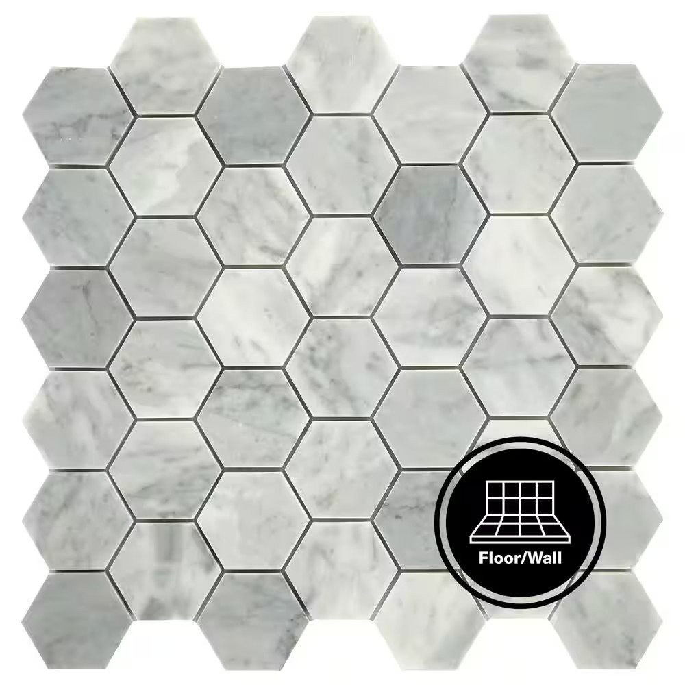 Restore Mist Honed 12 In. X 12 In. Marble Mosaic Tile (0.97 Sq. Ft./ Piece)