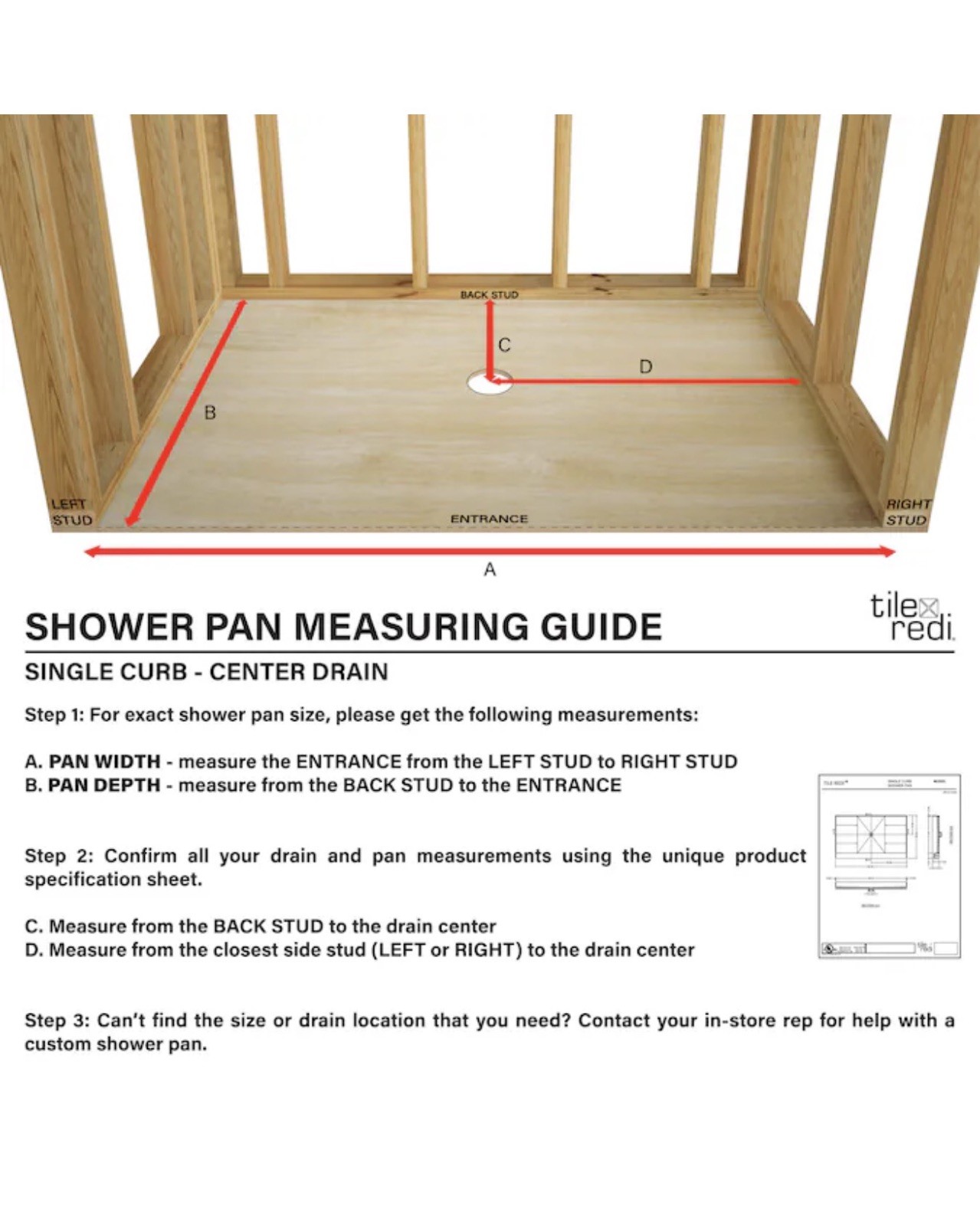 Tile Redi P3260C-PVC Redi Base 60″ x 32″ Rectangular Shower