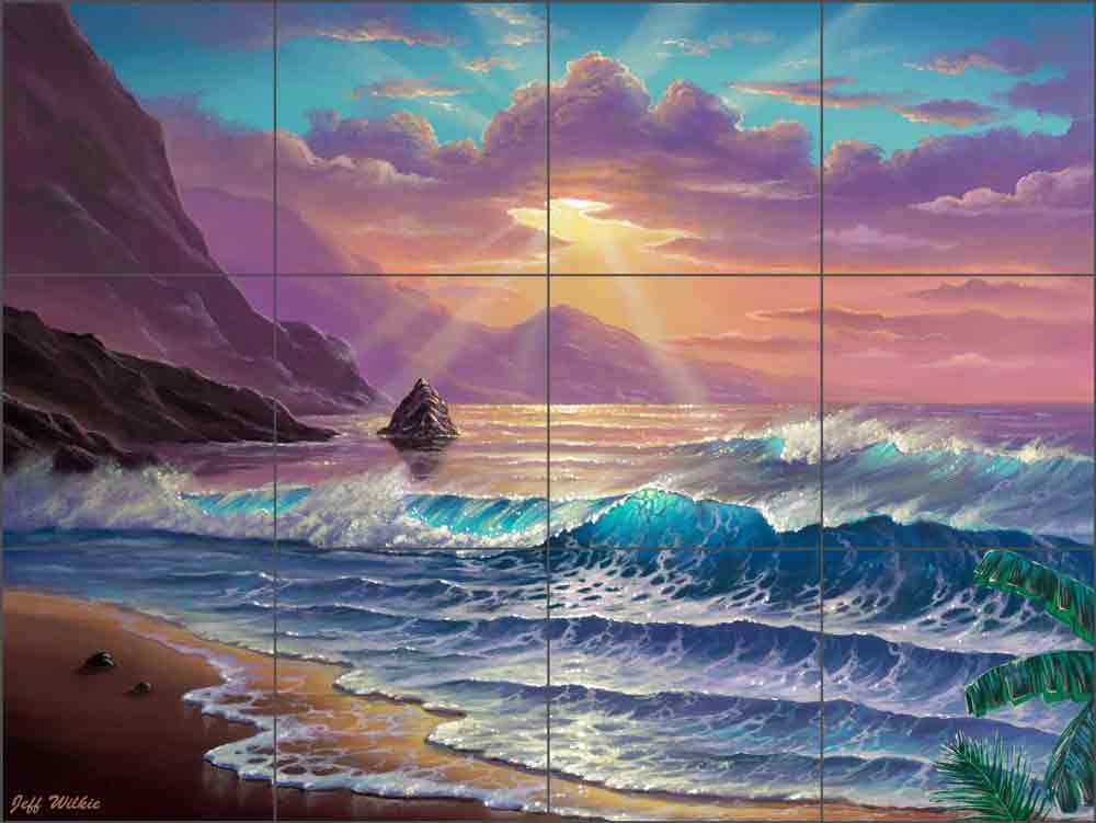 Seascape Tile Backsplash Wilkie Ocean Art Ceramic Mural POV-JWA022