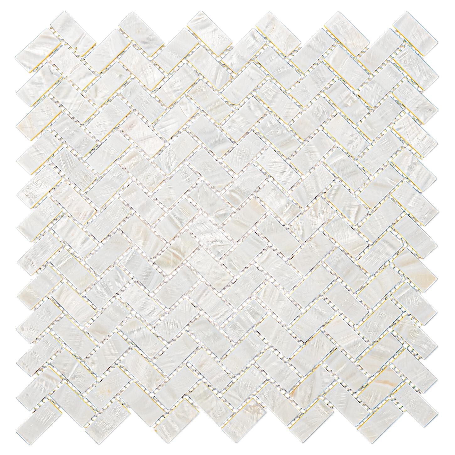 Art3d 10 Pieces Mother of Pearl Tiles for Kitchen Backsplash Bathroom, 10 Sq ft