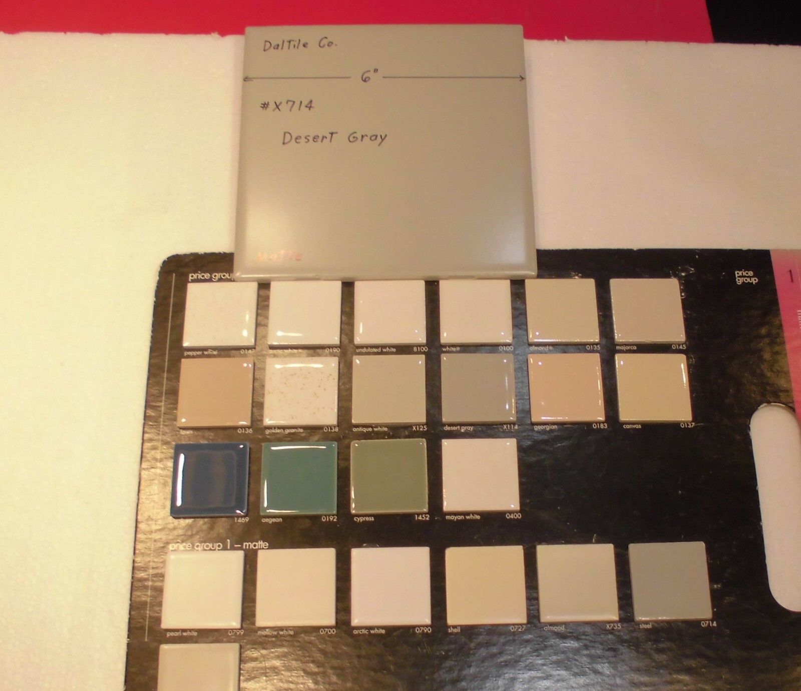 1 pc. Desert Gray: 6″ X 6″ Matte Ceramic Tile by Daltile Co. New Stock #X714
