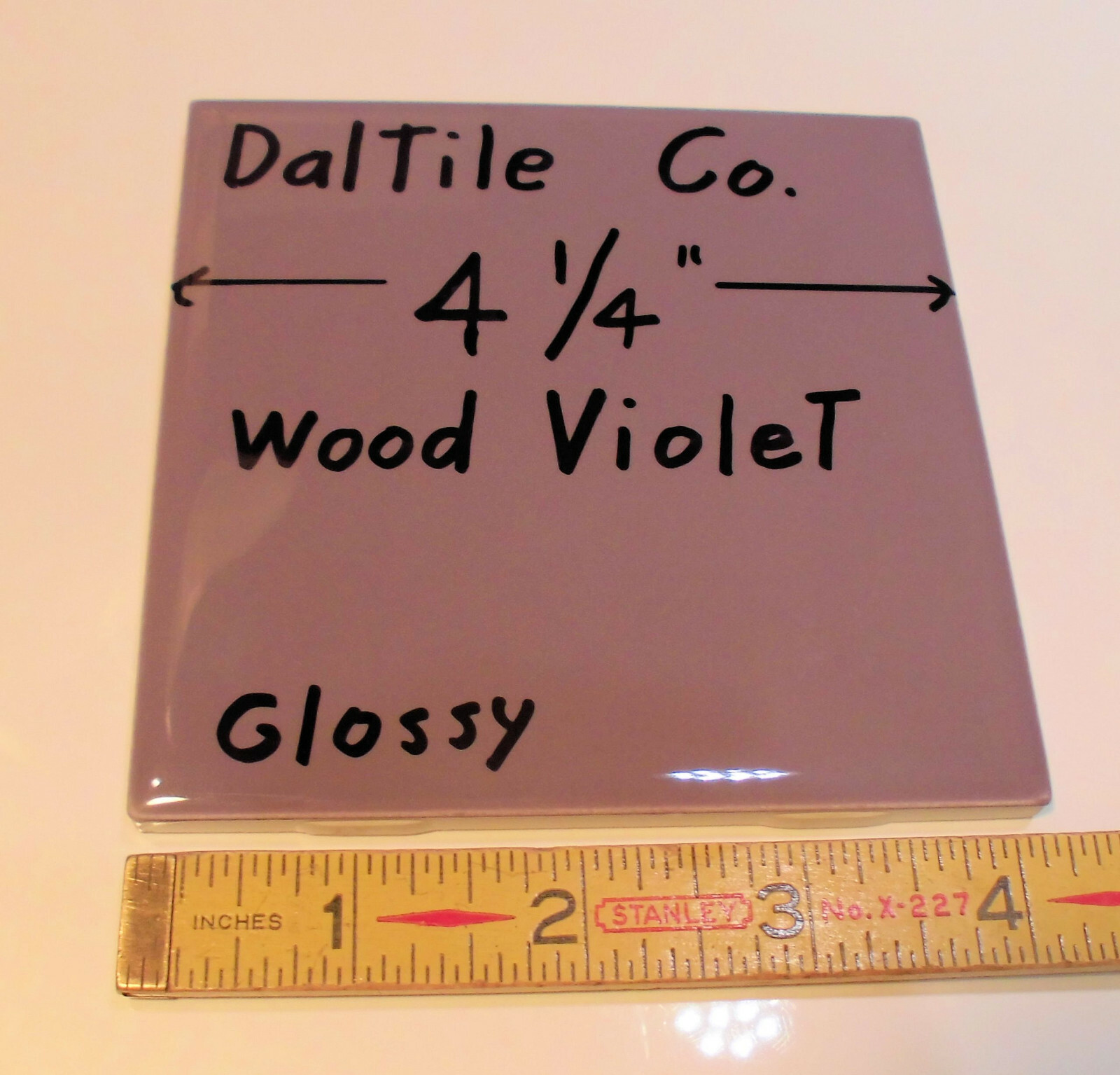 1 pc. *Wood Violet* Glossy Ceramic Tiles by Daltile…4-1/4″ Shiny Purple