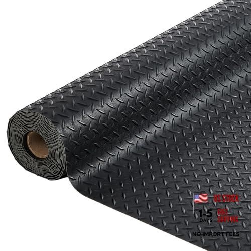 4×6 Ft Garage Floor Mat – 2.8Mm Thickened Black – Commercial Grade PVC – 4×6 FT
