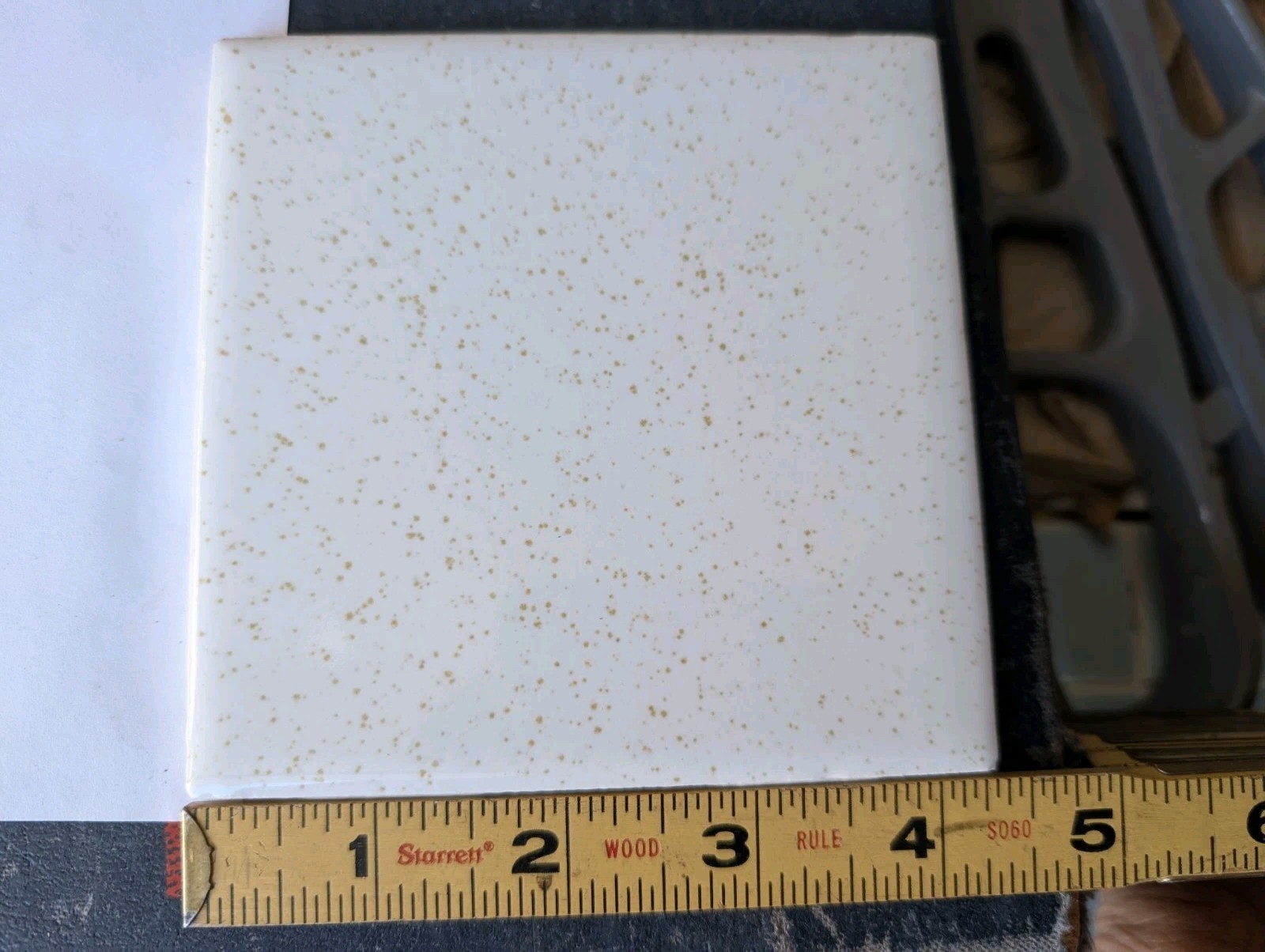 2 pieces 4 5/16″ Ceramic Tile Robertson Golden Sparkle no. 349 glossy Tile
