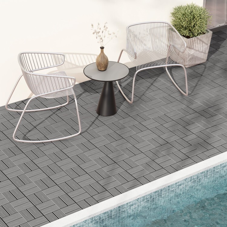 18PCS Interlocking Waterproof Patio Outdoor Garden Flooring Decking Tiles 12×12″