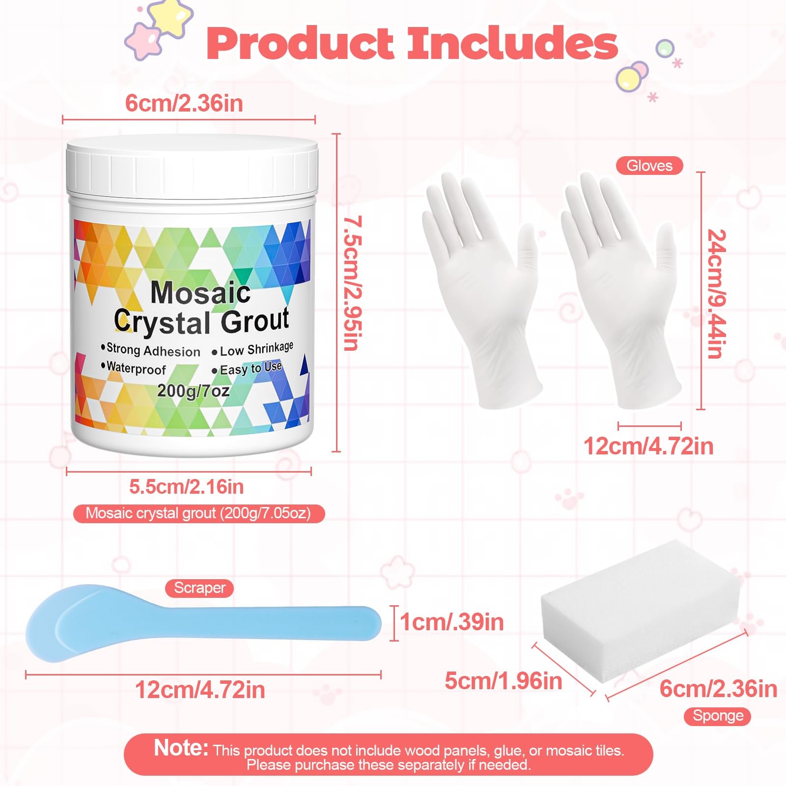 Mosaic Crystal Grout – Translucent Mosaic Grout Filler for Tiles Crafts, No N…