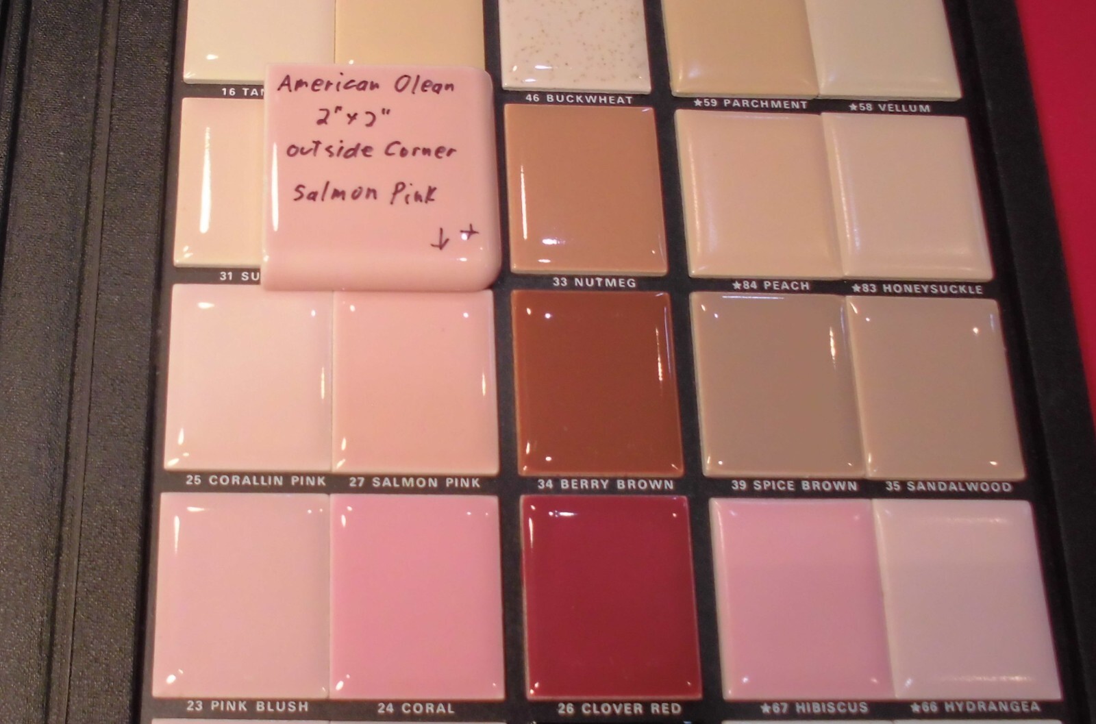 1 pc. Salmon Pink: 2″ X 2″ X 5/16″ Glossy Ceramic Surface Bullnose Corner Tile