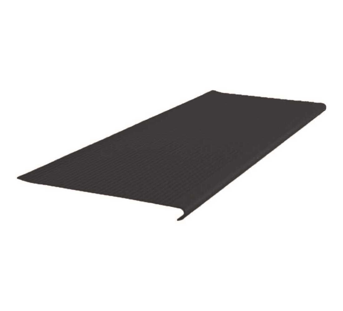 ROPPE 42171P100 Roppe 12 X 3.5 Ft Black Ld Ribbed Vinyl Round Nose Stair Tread