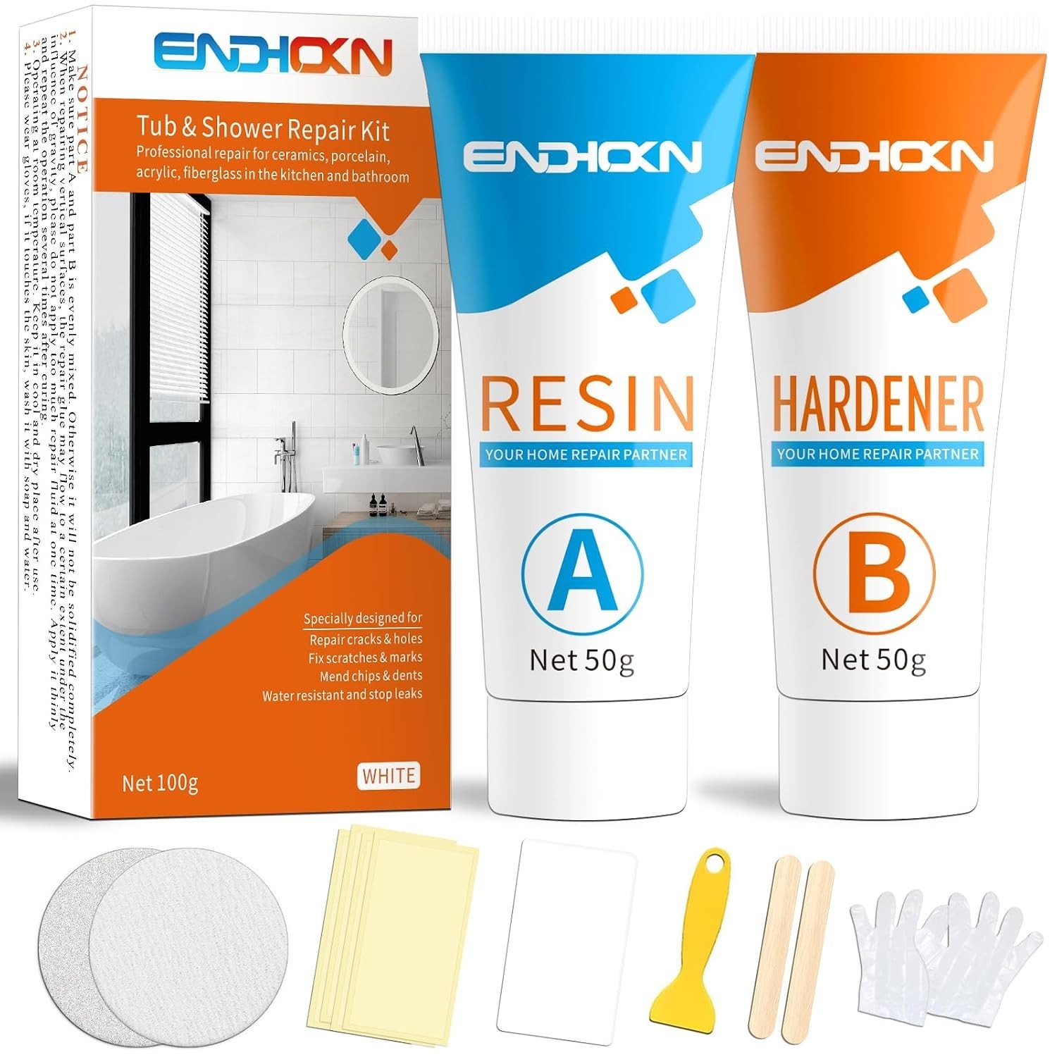 Bath Repair Kit White, Enamel, Porcelain, Acrylic, Fiberglass, Ceramic Sink, …