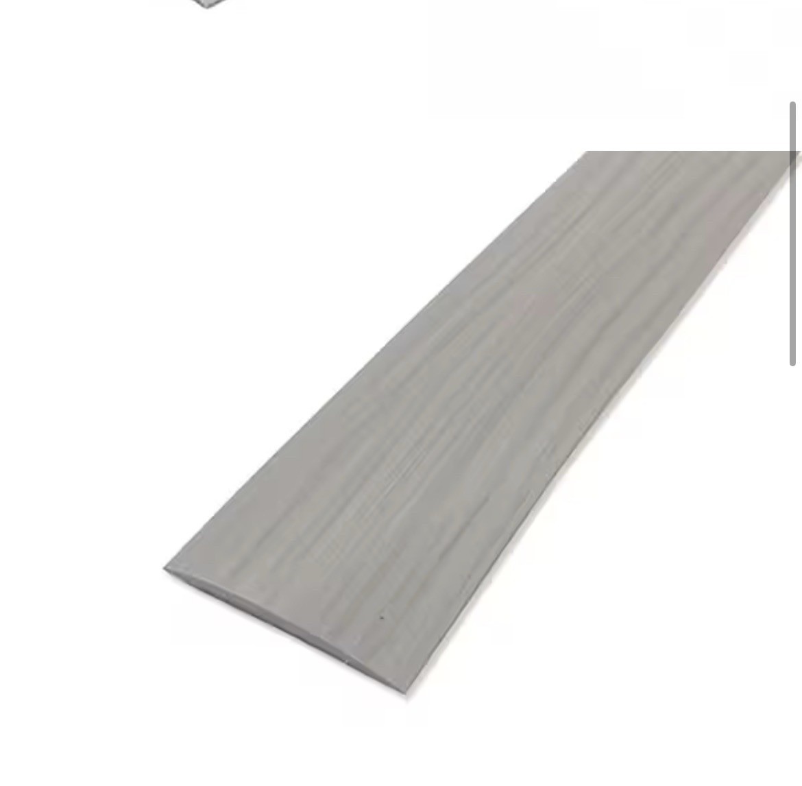 1.5 In x 16.4 Ft Self-Adhesive PVC Floor Transition Strip Grey Wood Grain