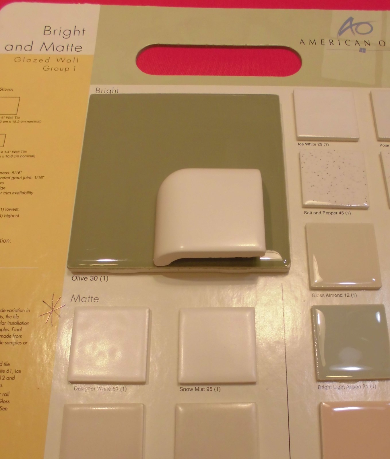 2 pcs. *Snow Mist*Ceramic Bullnose…outside corner trim tile…2″ X 2″ Mudd