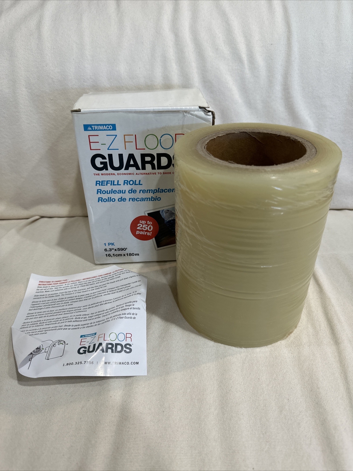 Trimaco E-Z Floor Guards #54716 Refill Film Roll Shoe Covers 250 Pairs