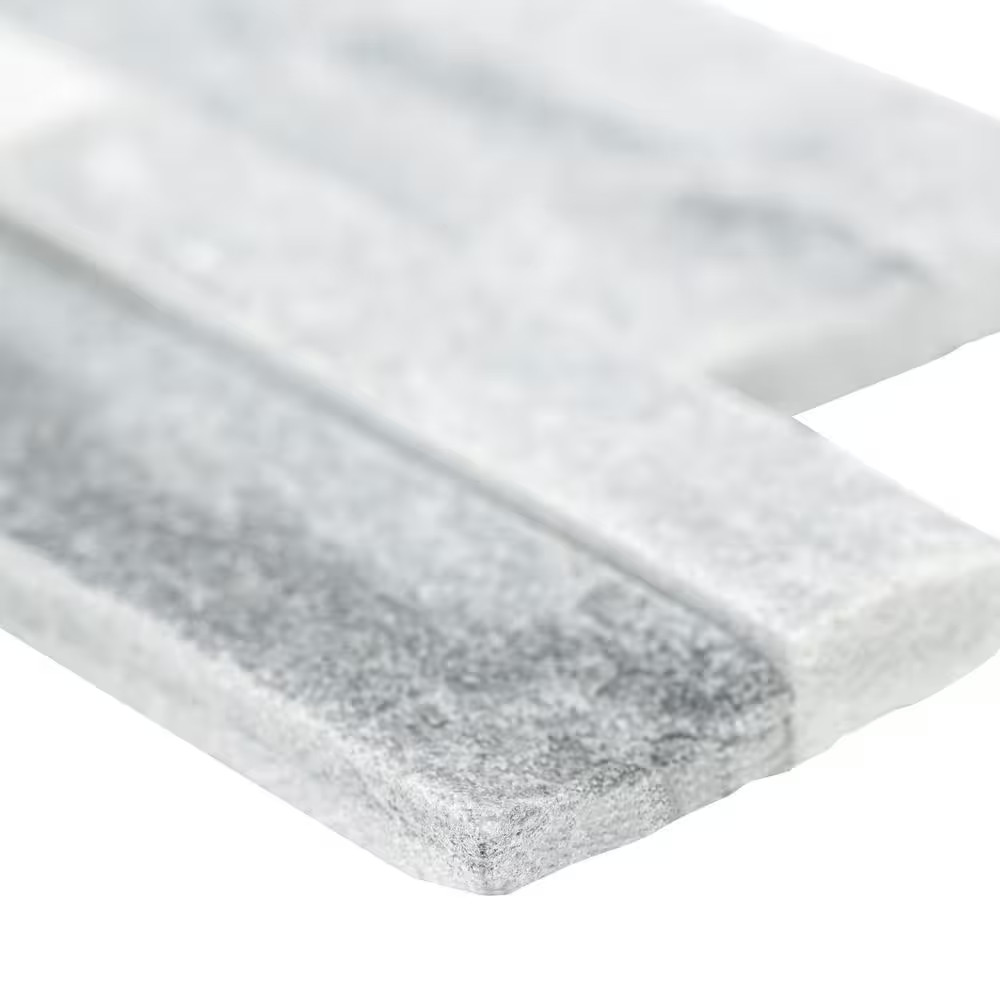 Alaska Gray Ledger Panel 6 In. X 24 In. Splitface Marble Wall Tile (6 Sq. Ft. /C