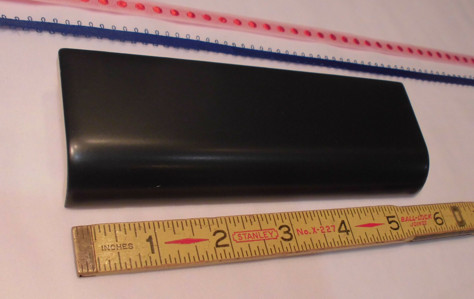 1 pc. *Matte Black* Ceramic Radius Bullnose Tile by American Olean Co. 2″ X 6″