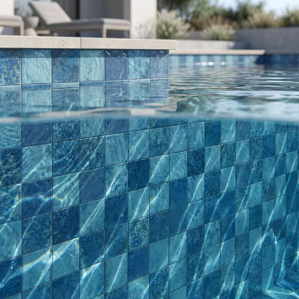 Adelaide Sky 6 In. X 6 In. Glossy Porcelain Wall Tile-Pool Look, 5.28 Sq. Ft./Ca