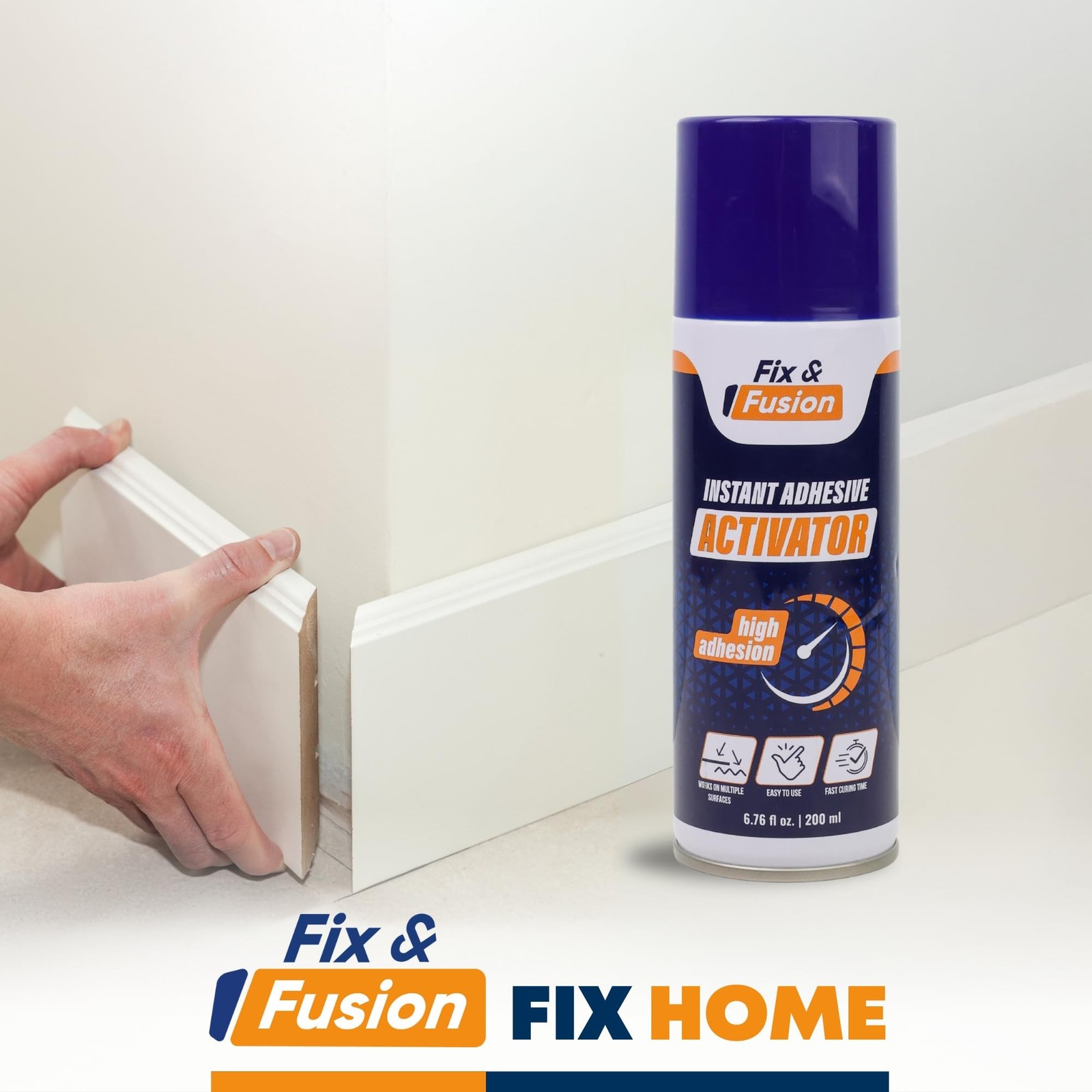 FIX & FUSION Activator Spray (6.76 Fl Oz), Instant Cure Accelerator for Cyano…
