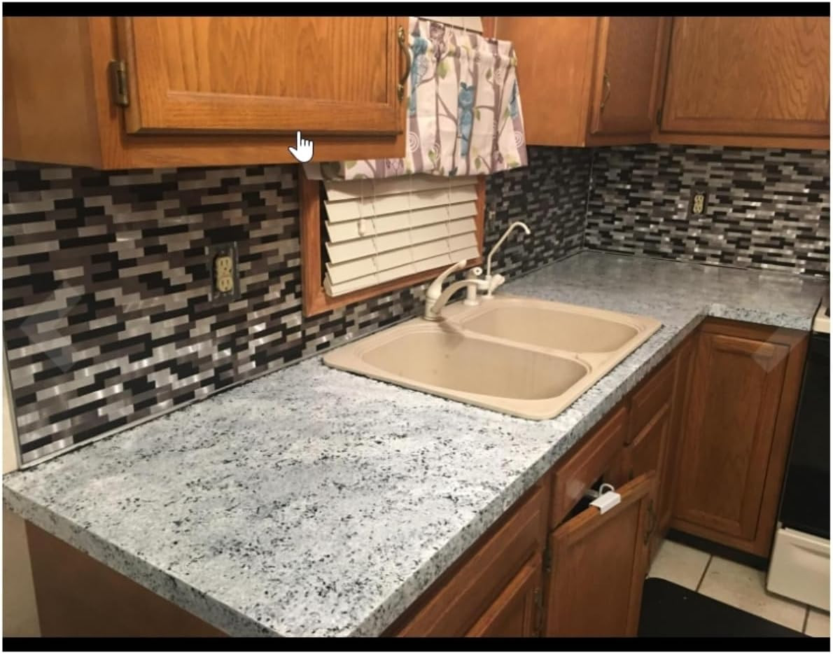 Metal Mosaic Tile Backsplash -LNG Oblong in Black/Gray/Silver 10Pc/Pack – Rustic