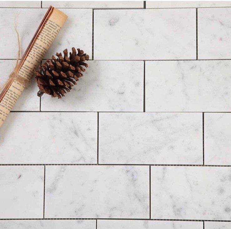 10-Sheets White Italian Bianco Carrara Marble Subway Tile (80 3×6” Pcs Total)