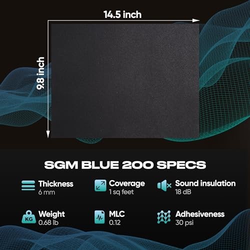 Blue 2in1 200 mil (6mm) 10 sqft Car Sound Deadening & Heat 200 mil 10 sqft