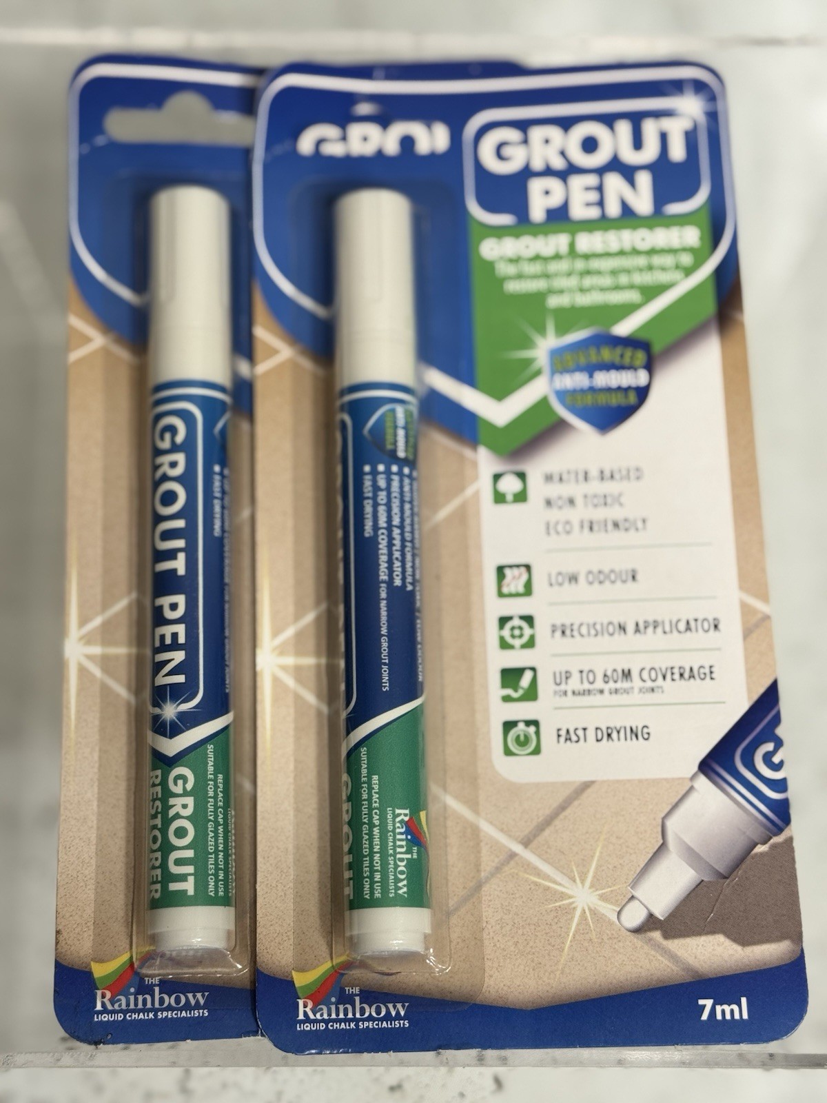 Grout Pen White Tile Paint Marker: Waterproof Tile Grout Colorant 2 Sealed Pens