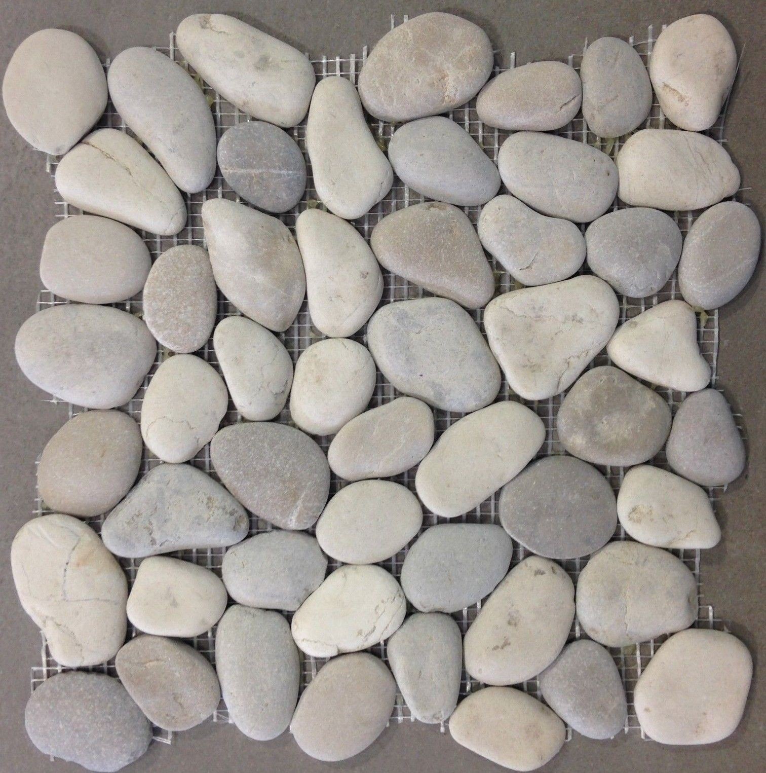 Pebble Stone Tile Venice Warm Blend Natural Round Tile 12″x12″ River Rock Stone