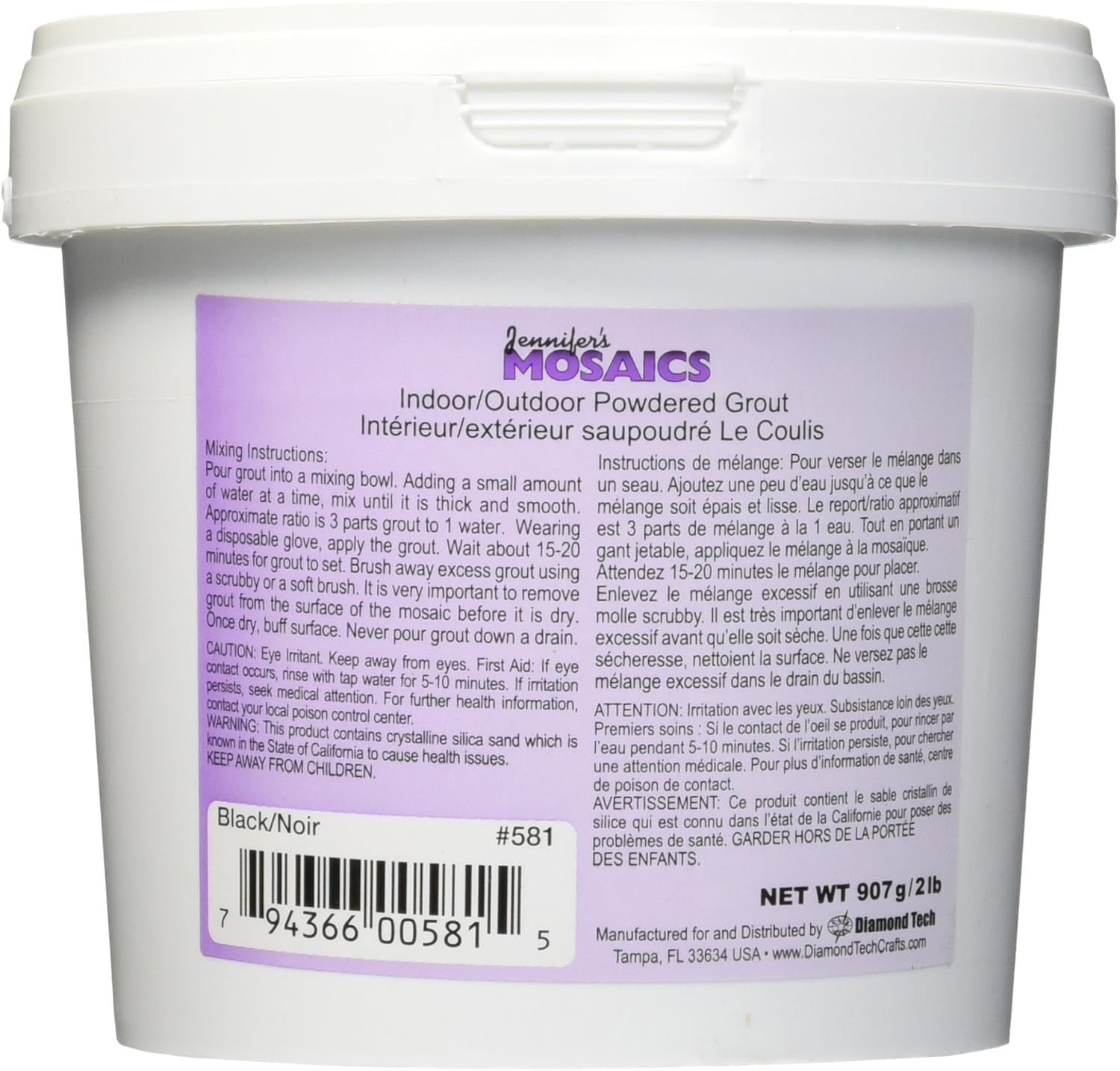 Jennifer’s Black Mosaic Tile Grout 2lbs.